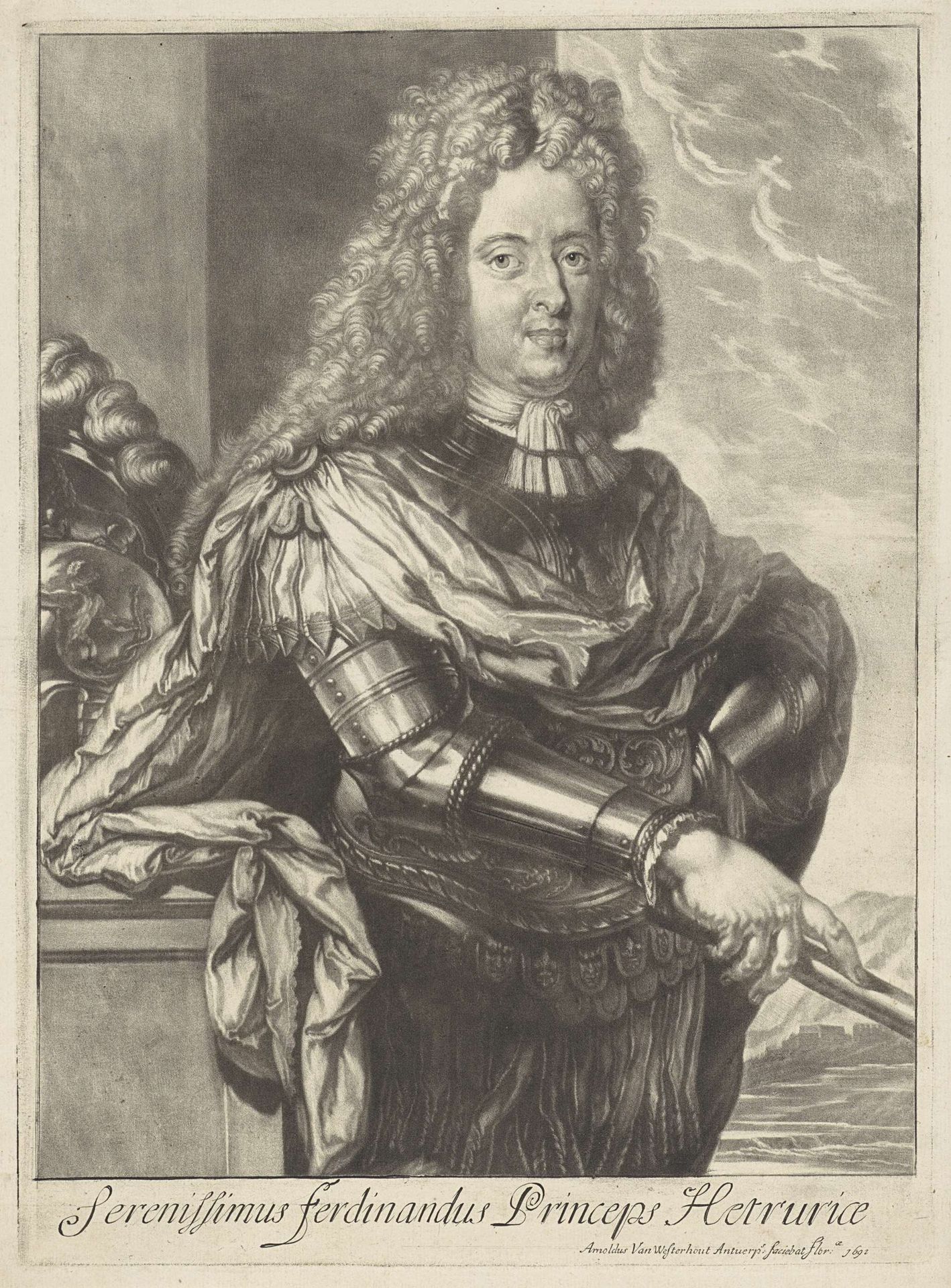 Portret van een man, mogelijk Ferdinando II de' Medici by Arnold van Westerhout