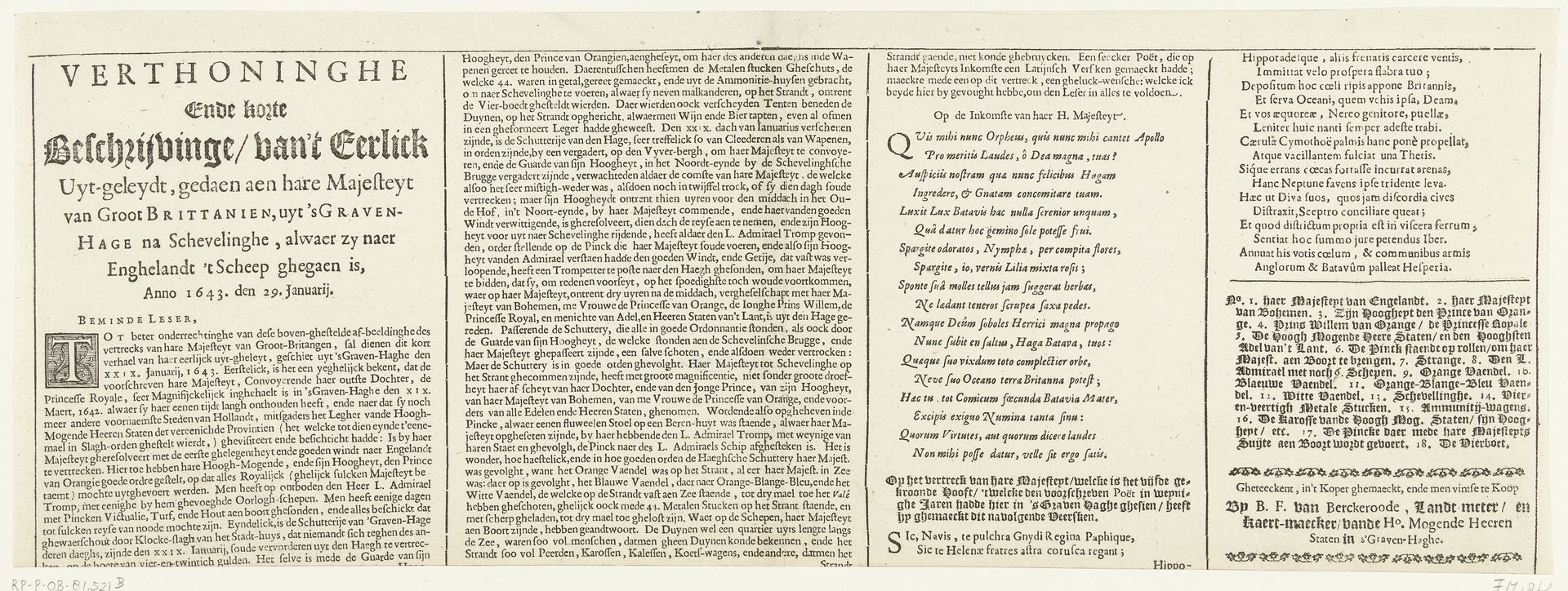 Vertrek van koningin Henrietta Maria vanuit Scheveningen naar Engeland, 1643 by Balthasar Florisz. van Berckenrode