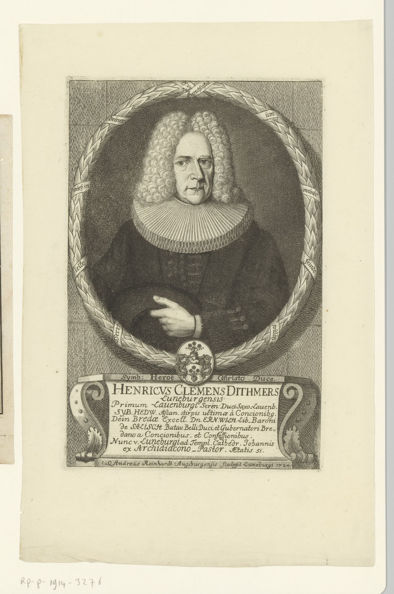 Portret van Heinrich Clemens Dithmer by Andreas (I) Reinhard