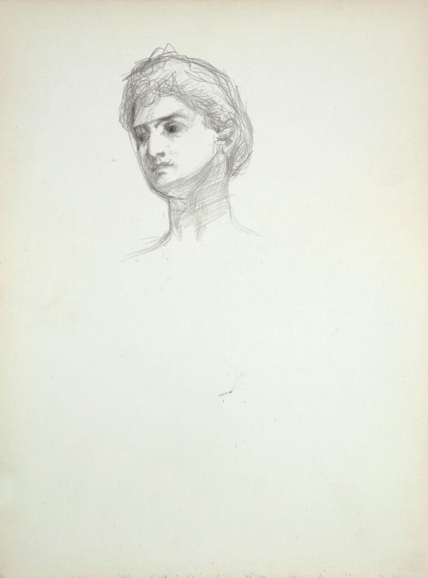 Recto blank; verso: Head of a Woman by John Singer Sargent