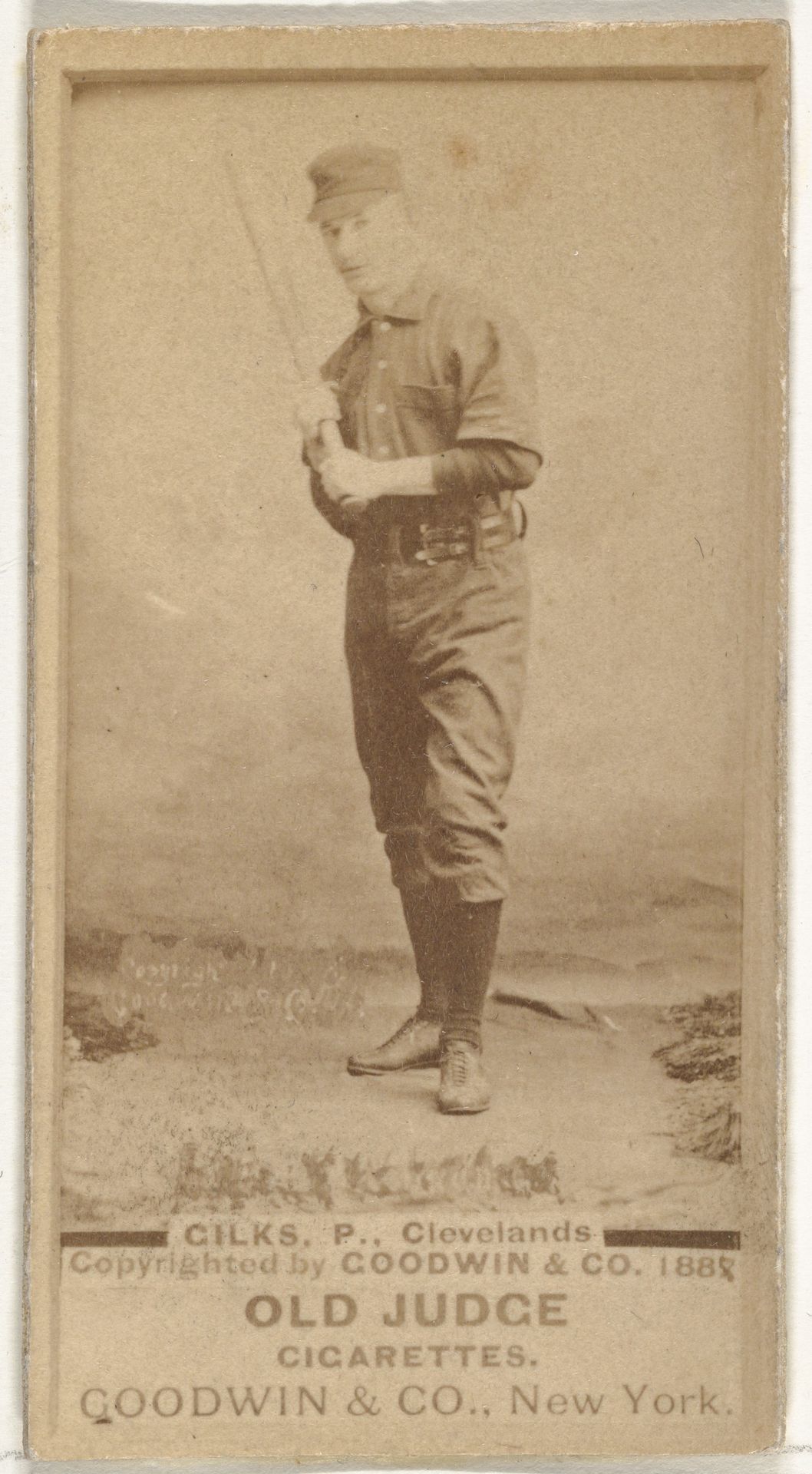 Robert James "Bob" Gilks, Pitcher, Cleveland, from the Old Judge series (N172) for Old Judge Cigarettes by Goodwin & Company