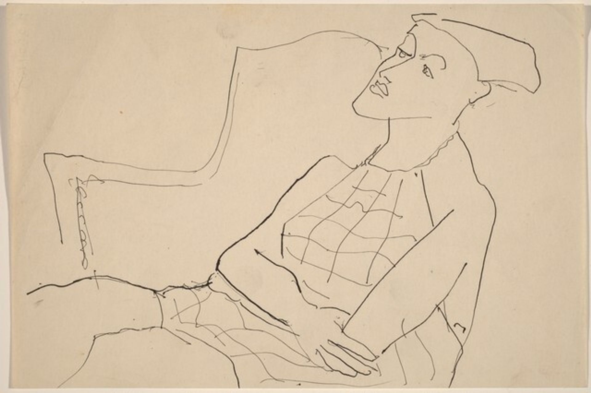 Seated Woman Wearing Checked Top by Mark Rothko