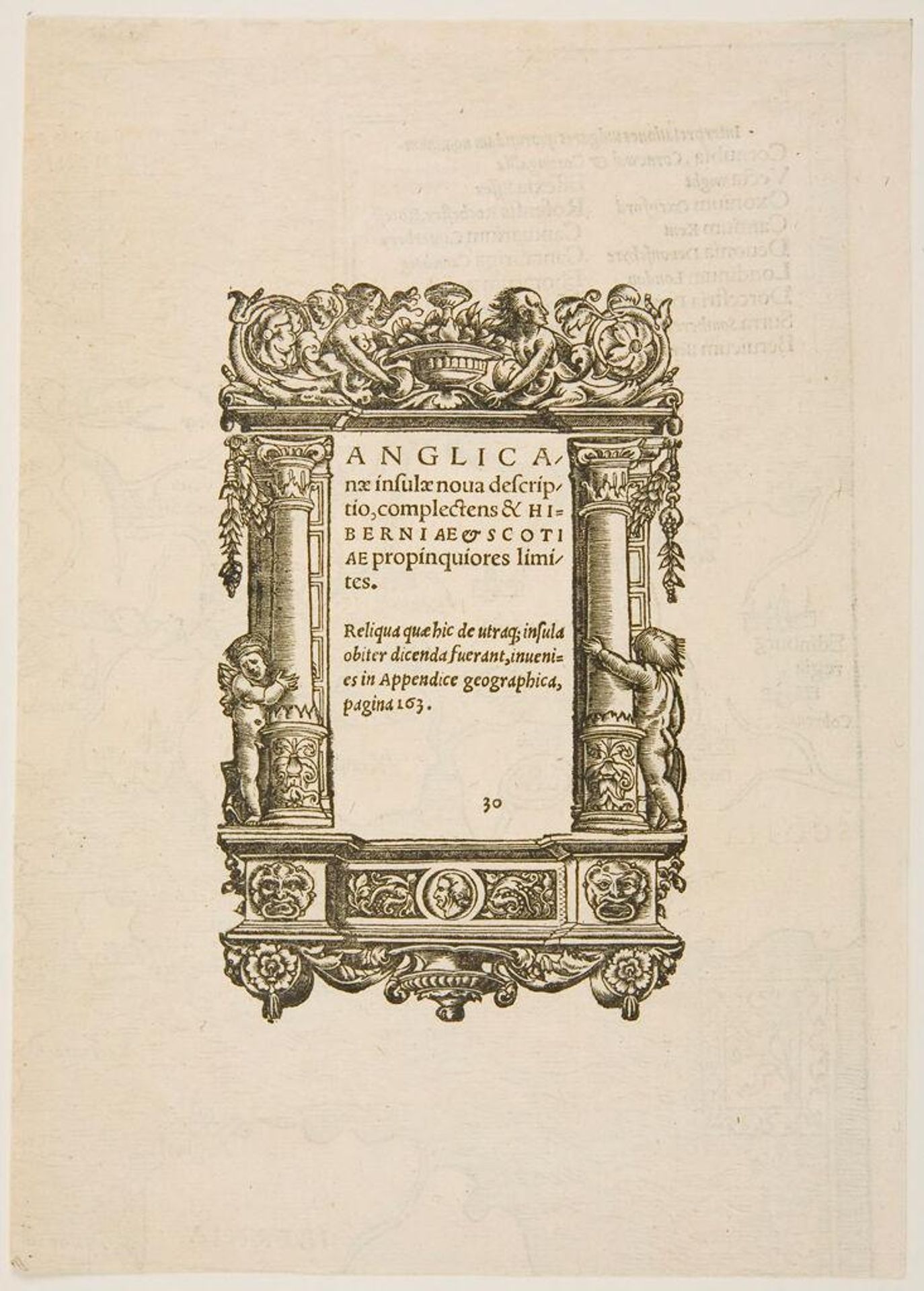 Border from Anglicanae Insulae Nova Descriptio, complectens & Hiberniae & Scotiae propinquiores limites by Anonymous