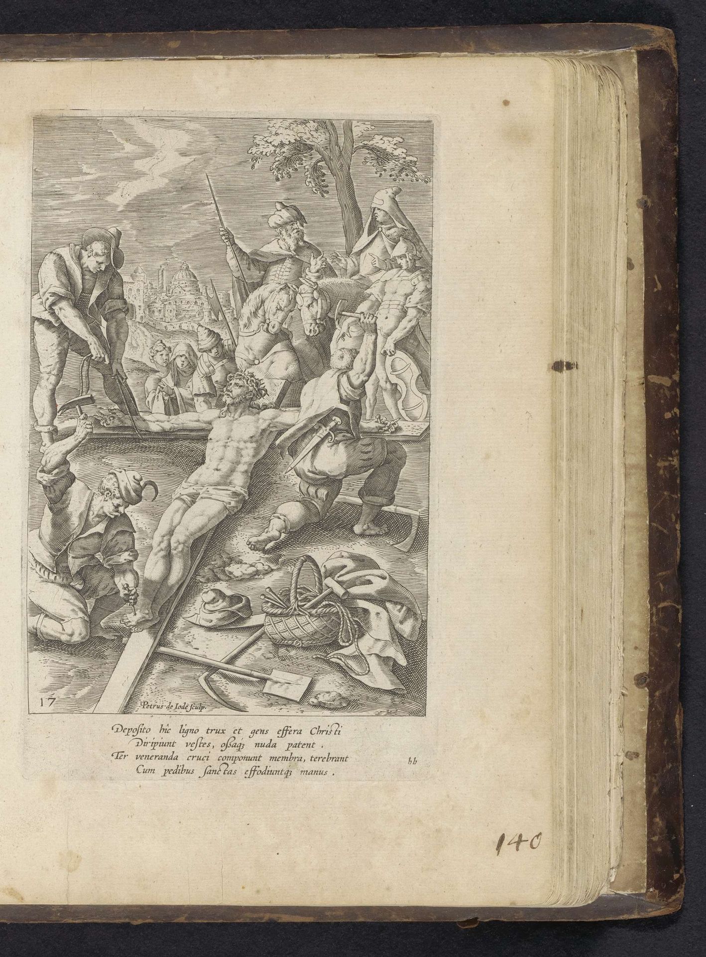Christus wordt gekruisigd by Pieter de Jode I
