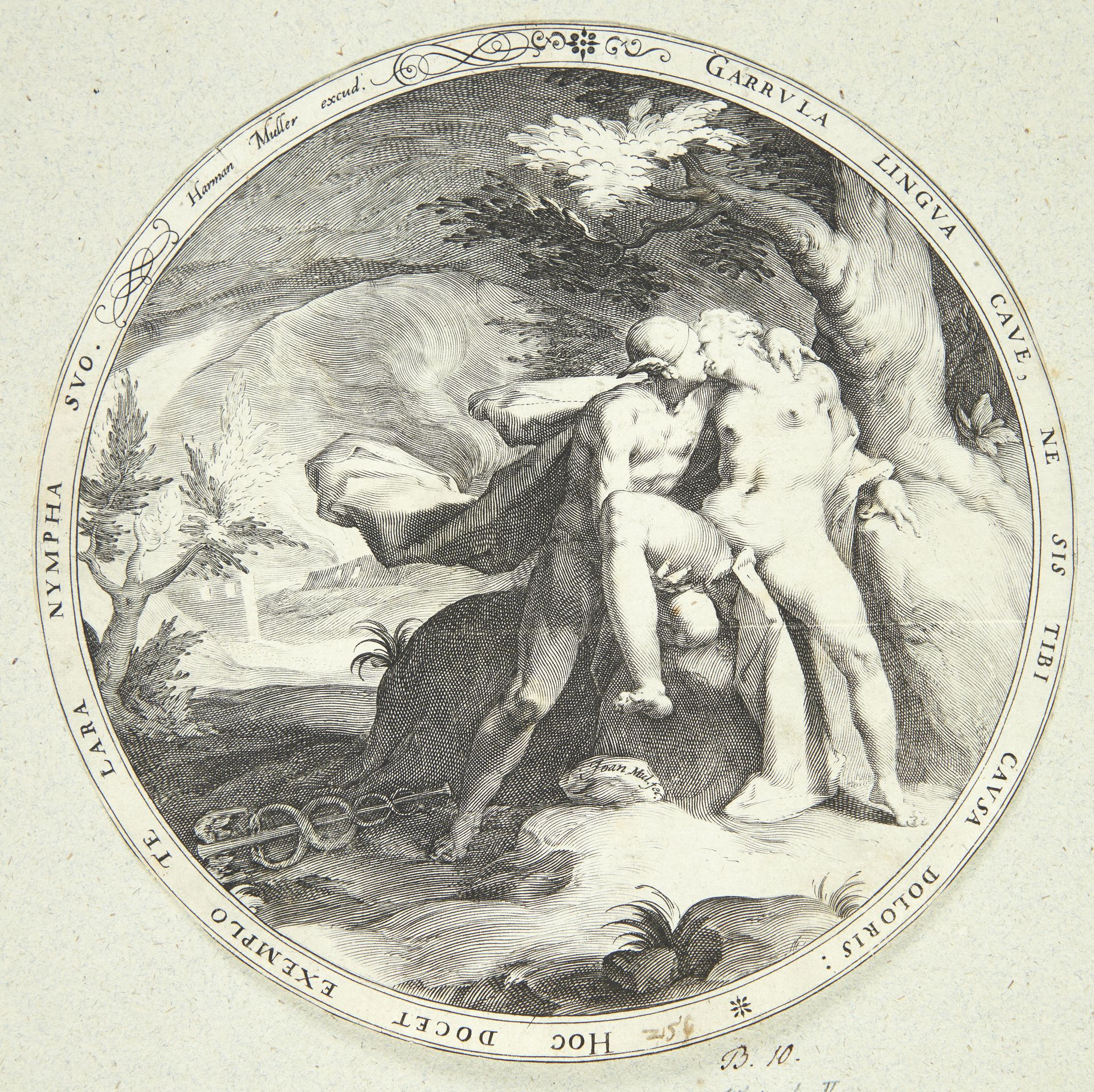 Merkur omfavner nymfen Lara by Jan Harmensz. Muller