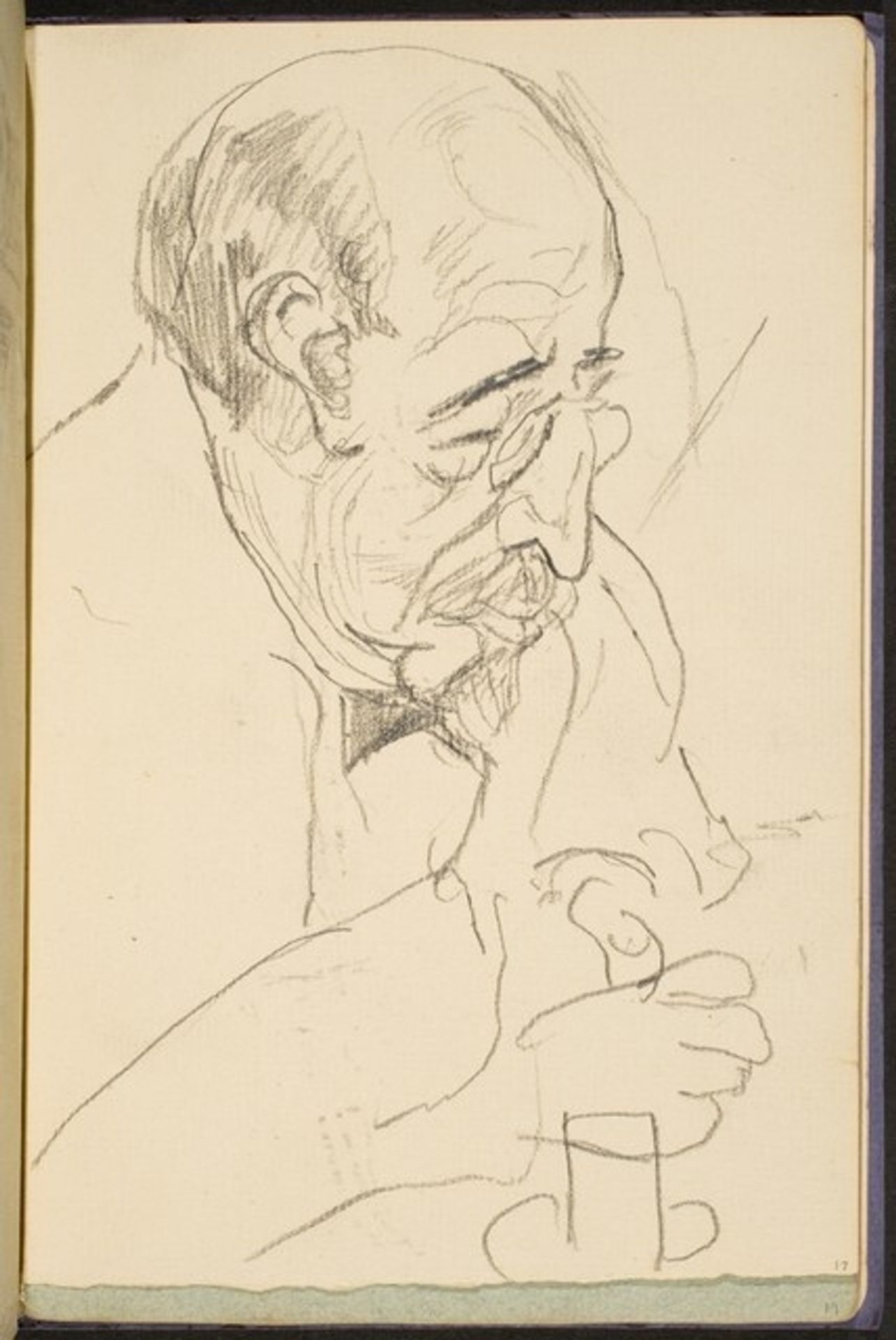 alter Mann mit Kneifer (Old Man with Spectacles) [p. 17] by Max Beckmann
