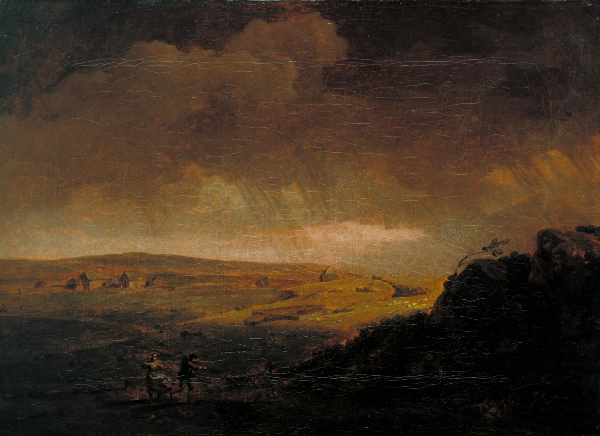 Moorland Landscape with Rainstorm by George Lambert