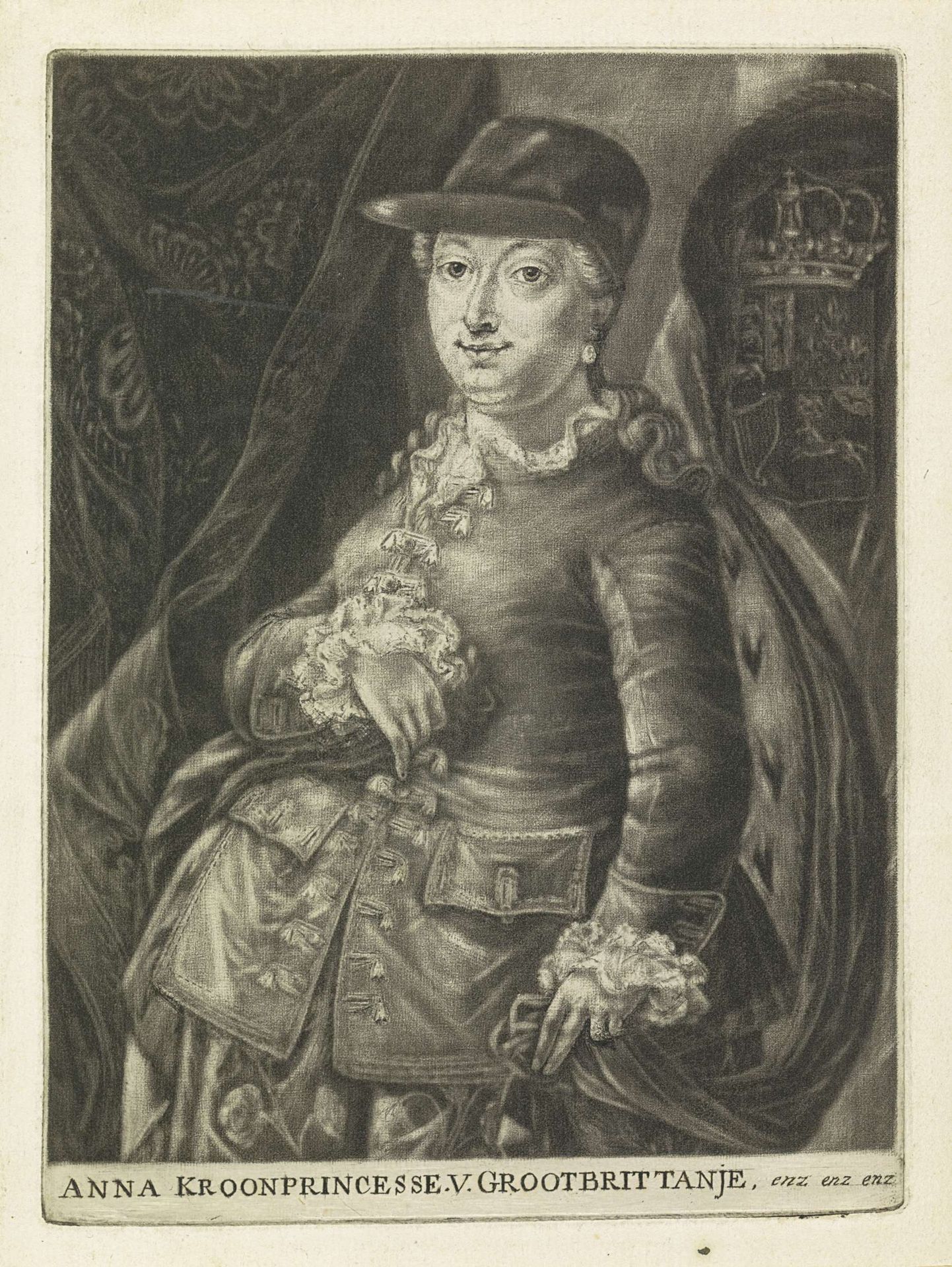 Portret van Anna van Hannover by J. de Groot