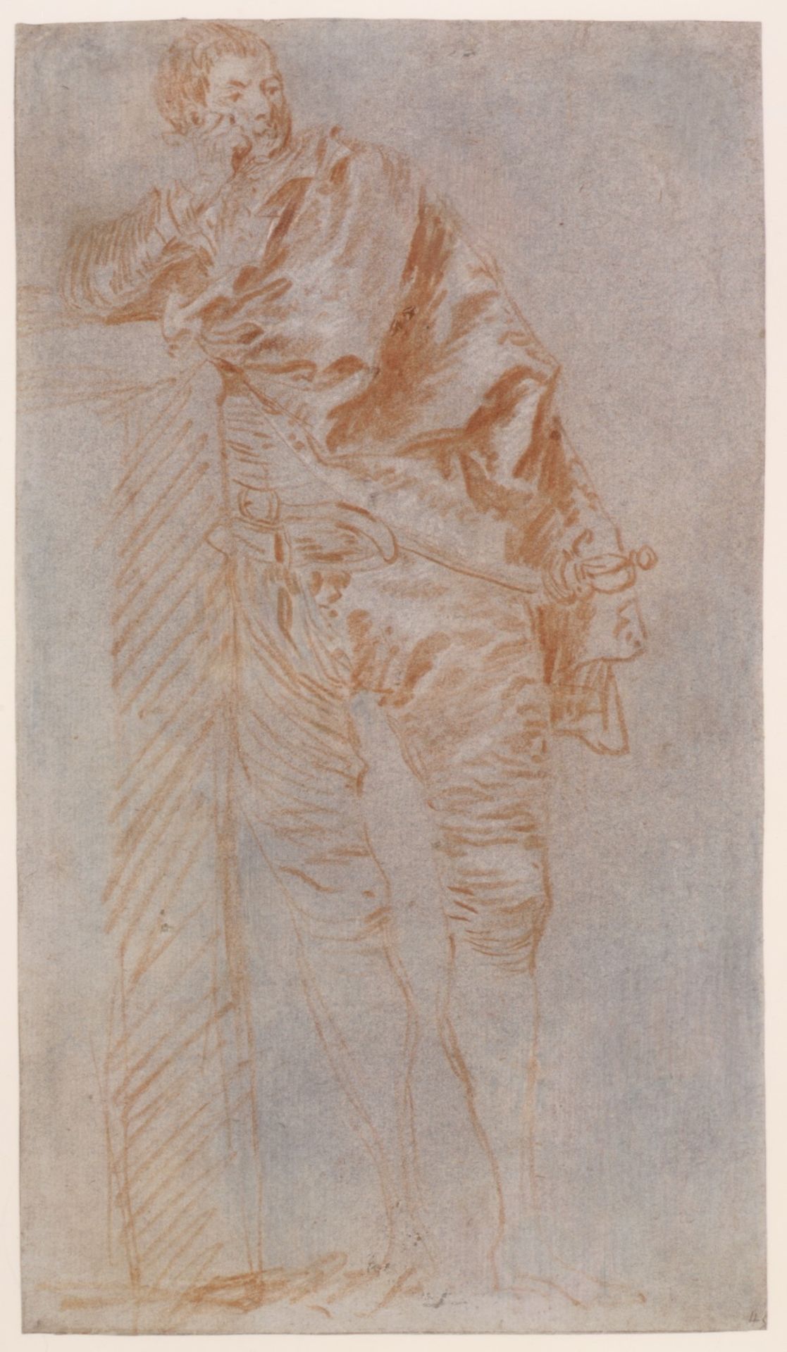 Man Leaning on a Wall (recto) by Jean-Baptiste Joseph Pater