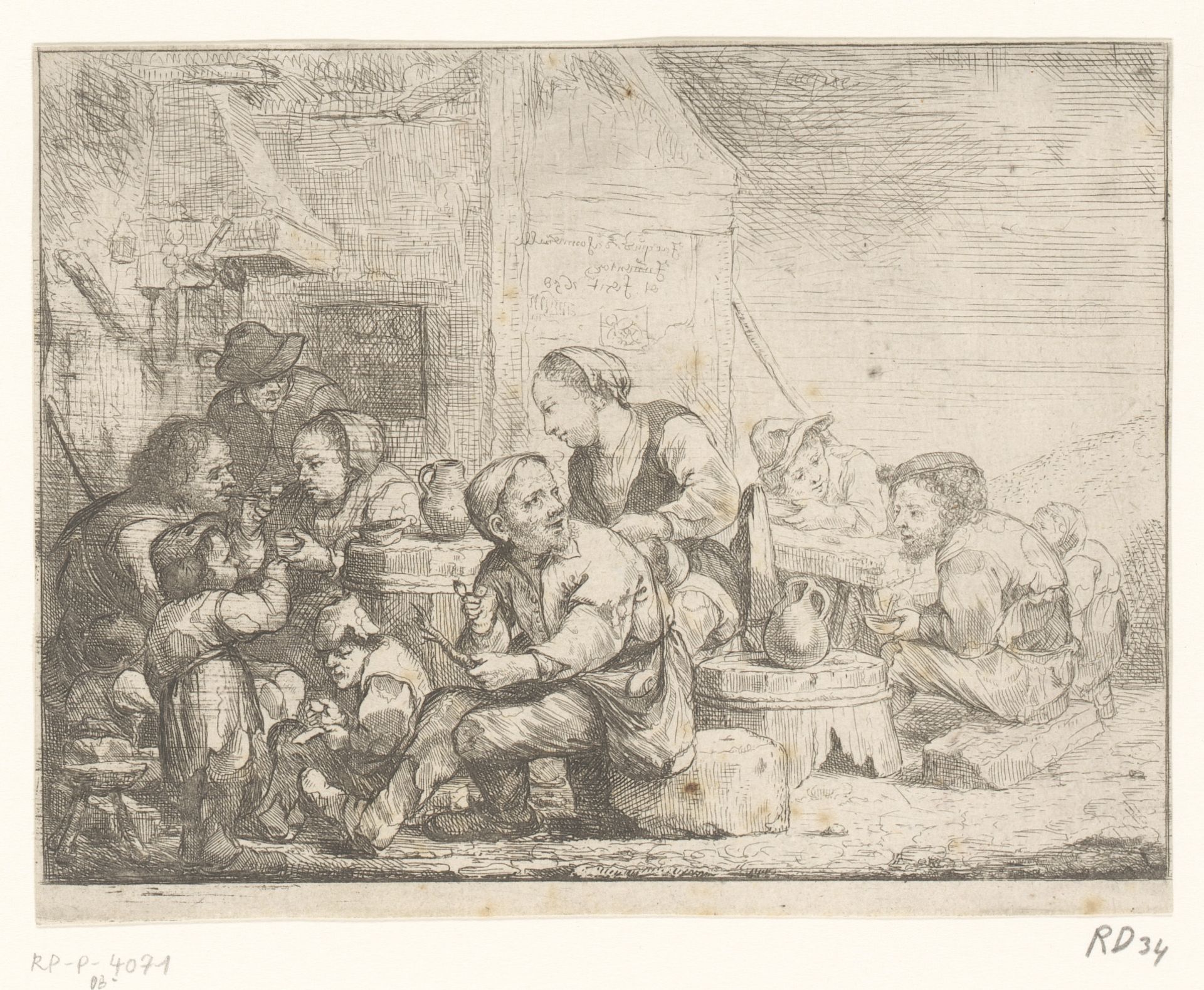 Tafereel met etende figuren by Jacques Dassonville