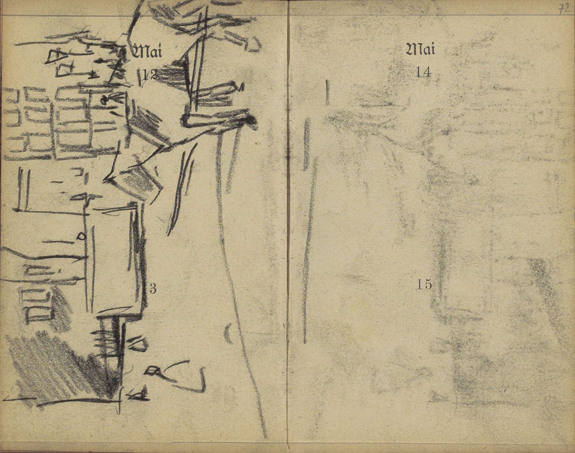 Twee aangespannen paarden, mogelijk op of nabij de Dam te Amsterdam by George Hendrik Breitner
