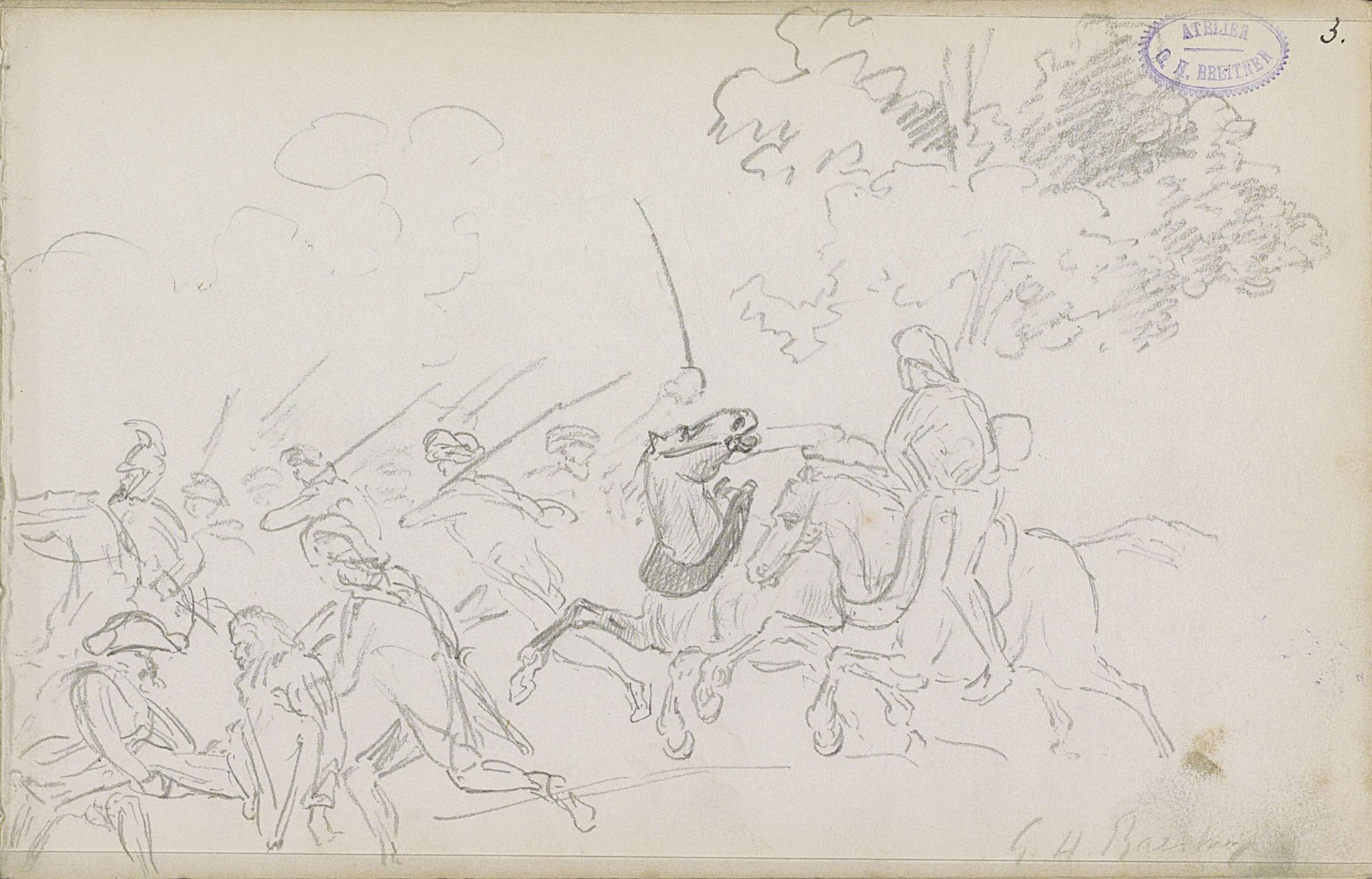 Strijdende soldaten by George Hendrik Breitner