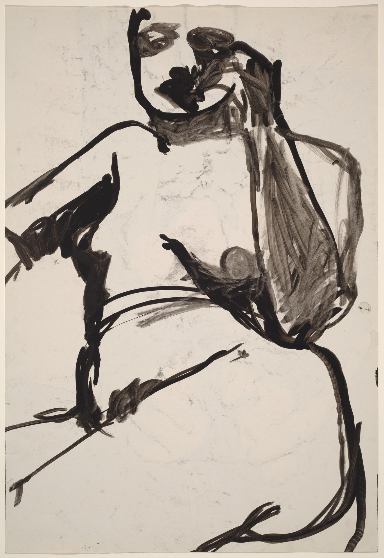 Untitled [back view of a female nude holding a basket] [verso] by Richard Diebenkorn