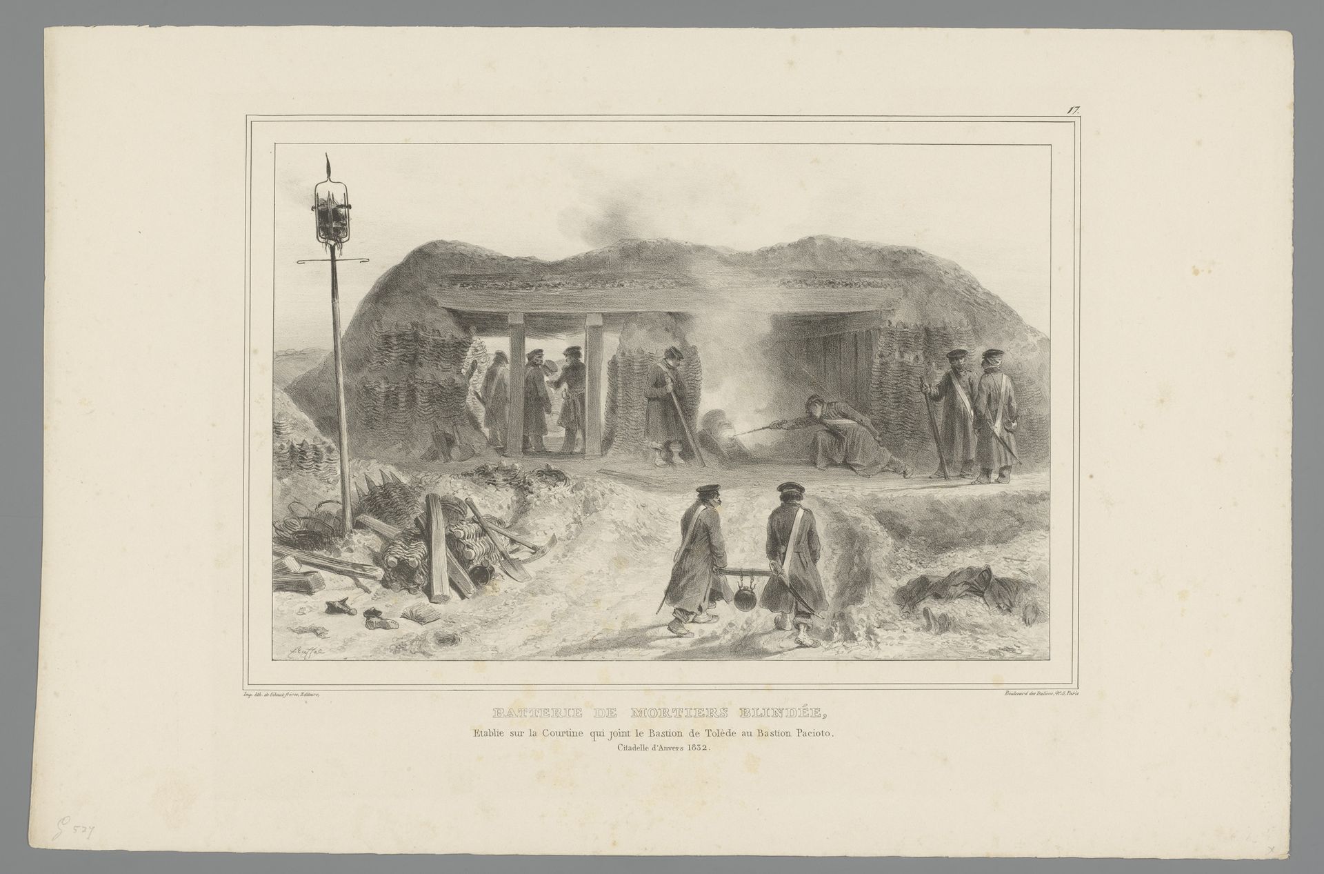 Afschieten van een mortier, 1832 by Auguste Raffet