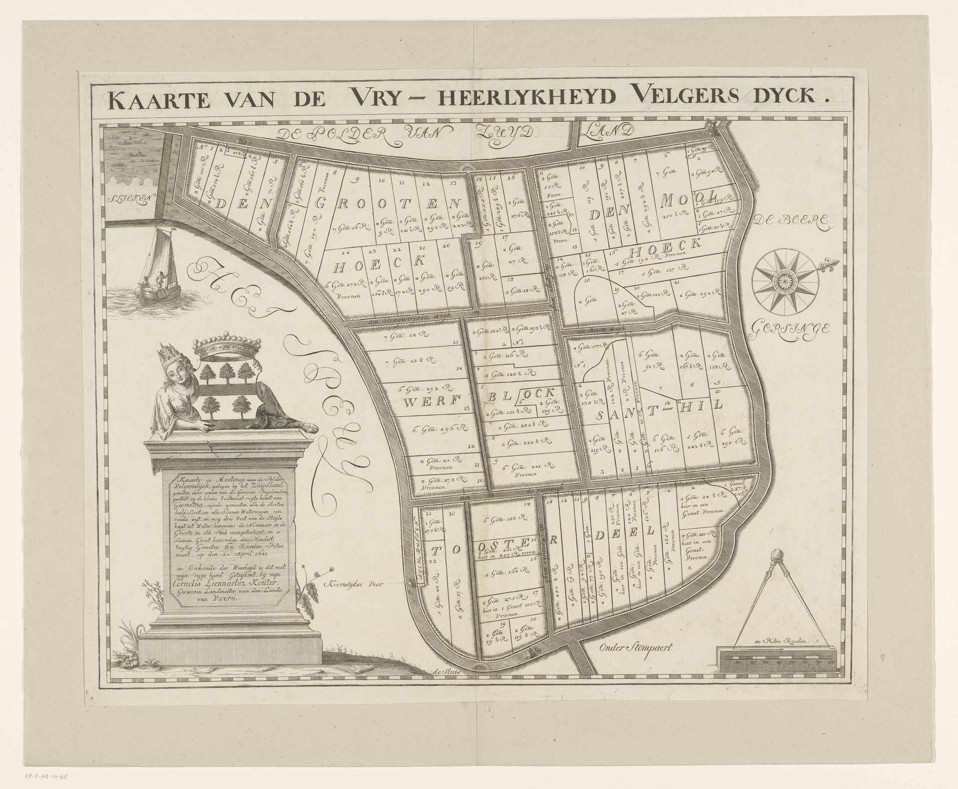 Kaart van de polder Velgersdijk by Anonymous