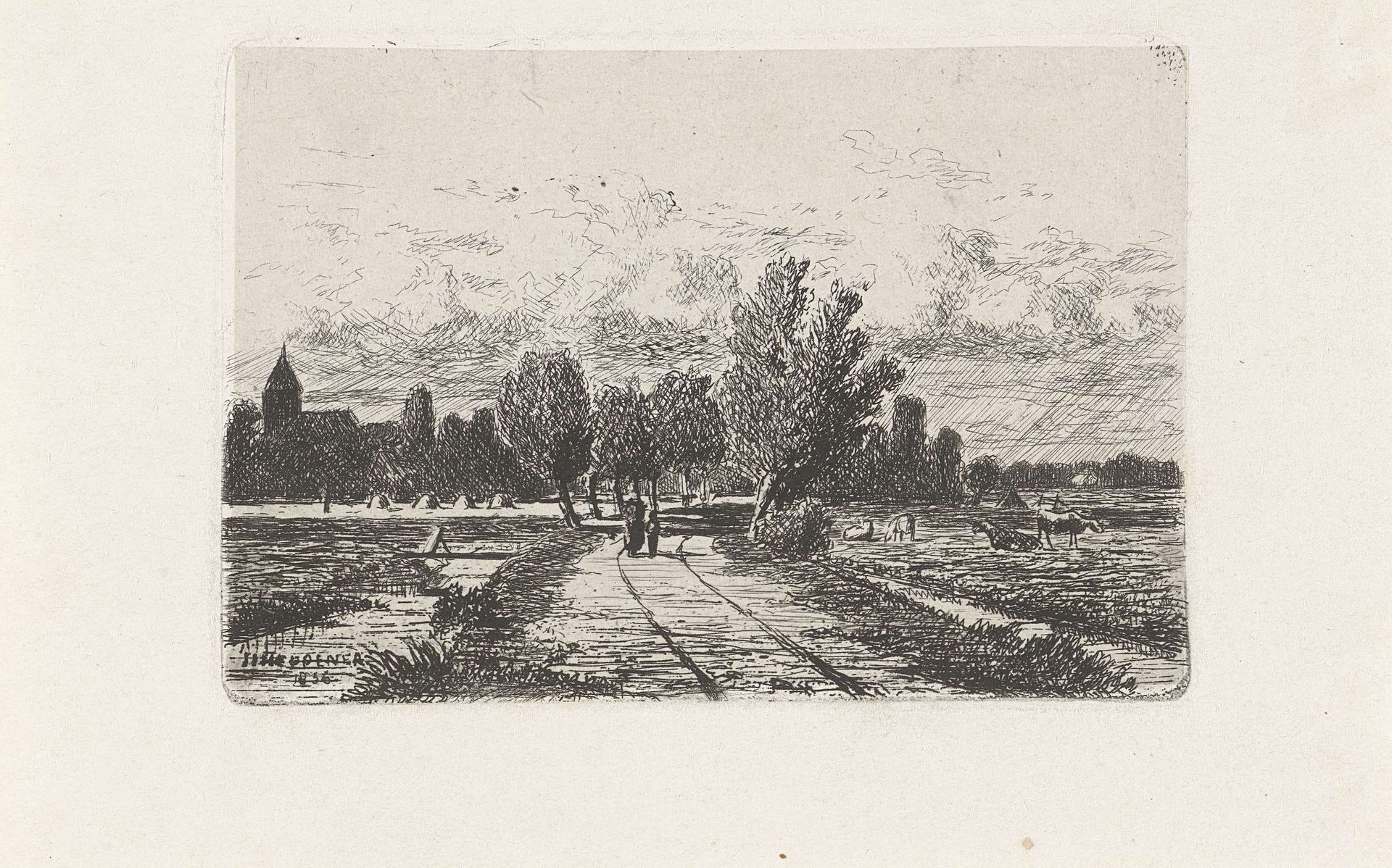 Polderlandschap by Jan Heppener