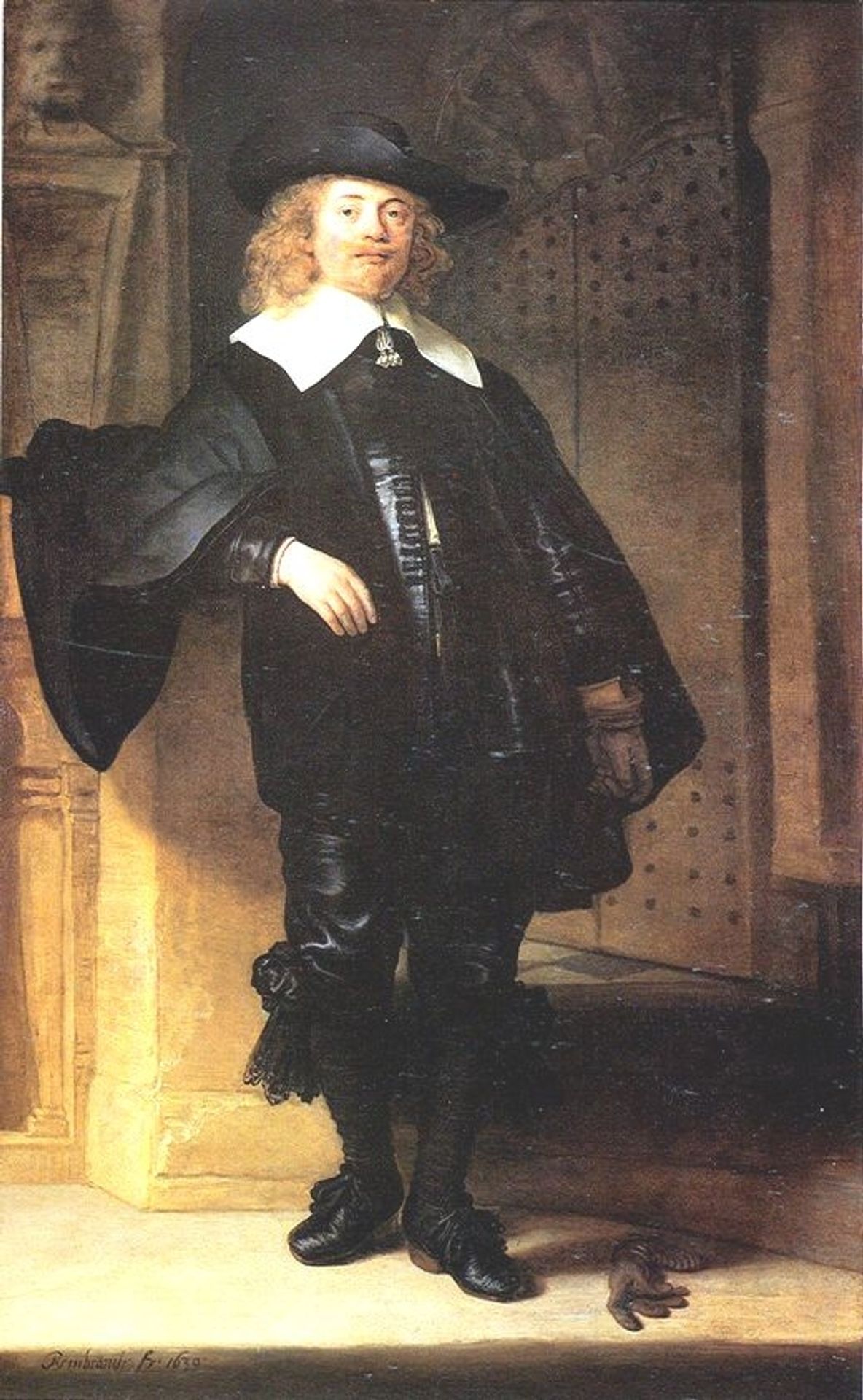 Full Length Portrait of a Standing Man by Rembrandt van Rijn