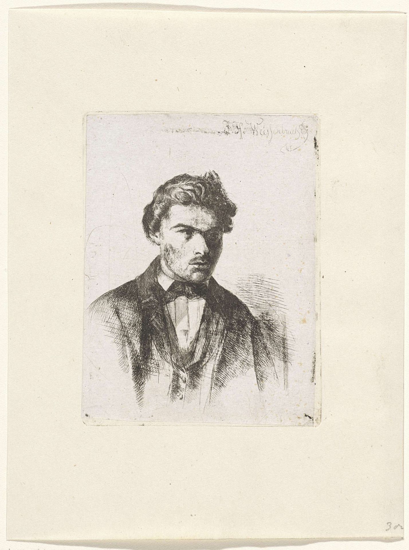Zelfportret van Frederik Hendrik Weissenbruch by Frederik Hendrik Weissenbruch