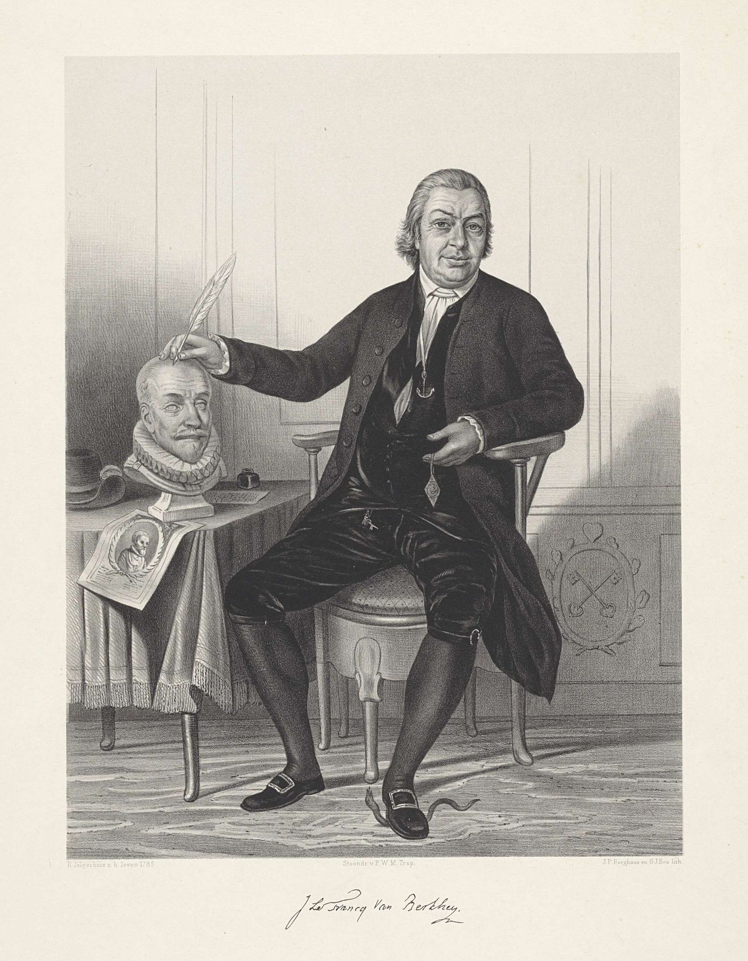 Portret van Johannes le Francq van Berkhey by Johann Peter Berghaus
