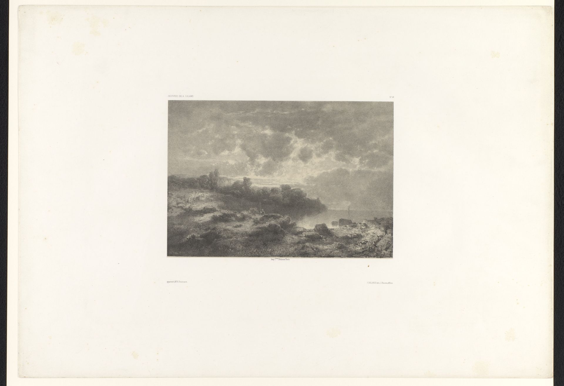 Heuvellandschap met meer en doorbrekende zon by Alexandre Calame