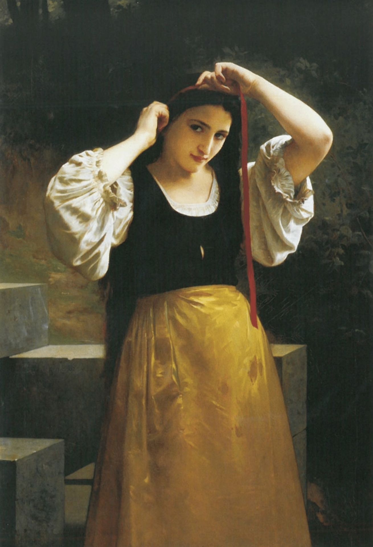 Rustic toilet by William Bouguereau
