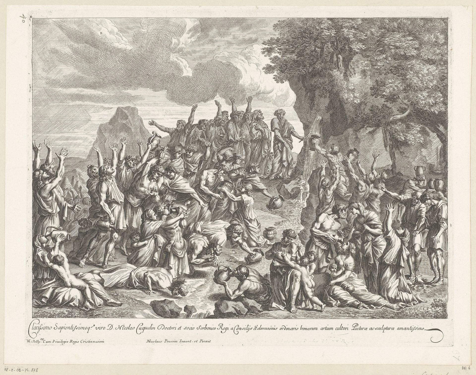 Mozes slaat water uit de rots by Jean Lepautre