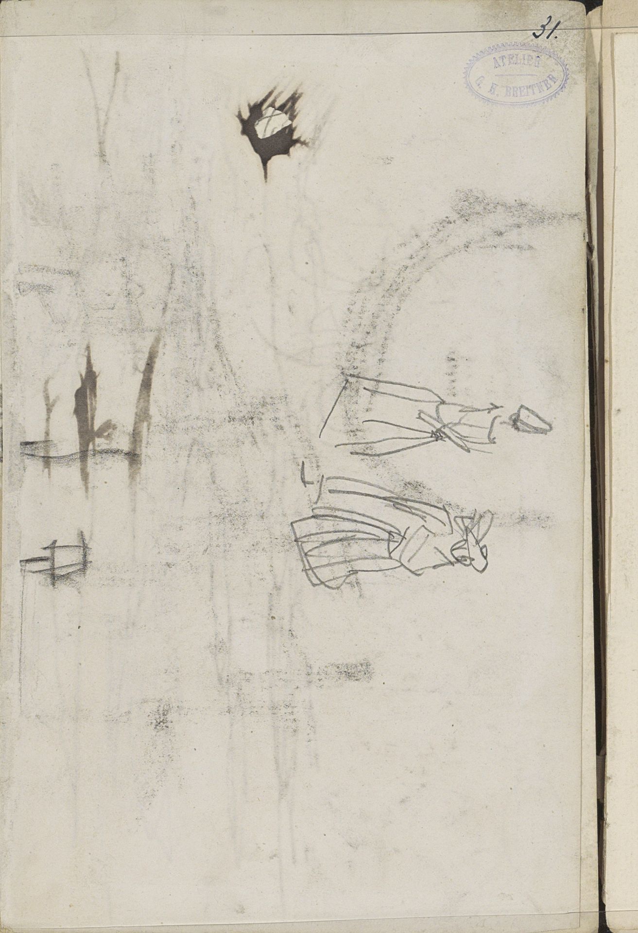 Drie figuurstudies by George Hendrik Breitner
