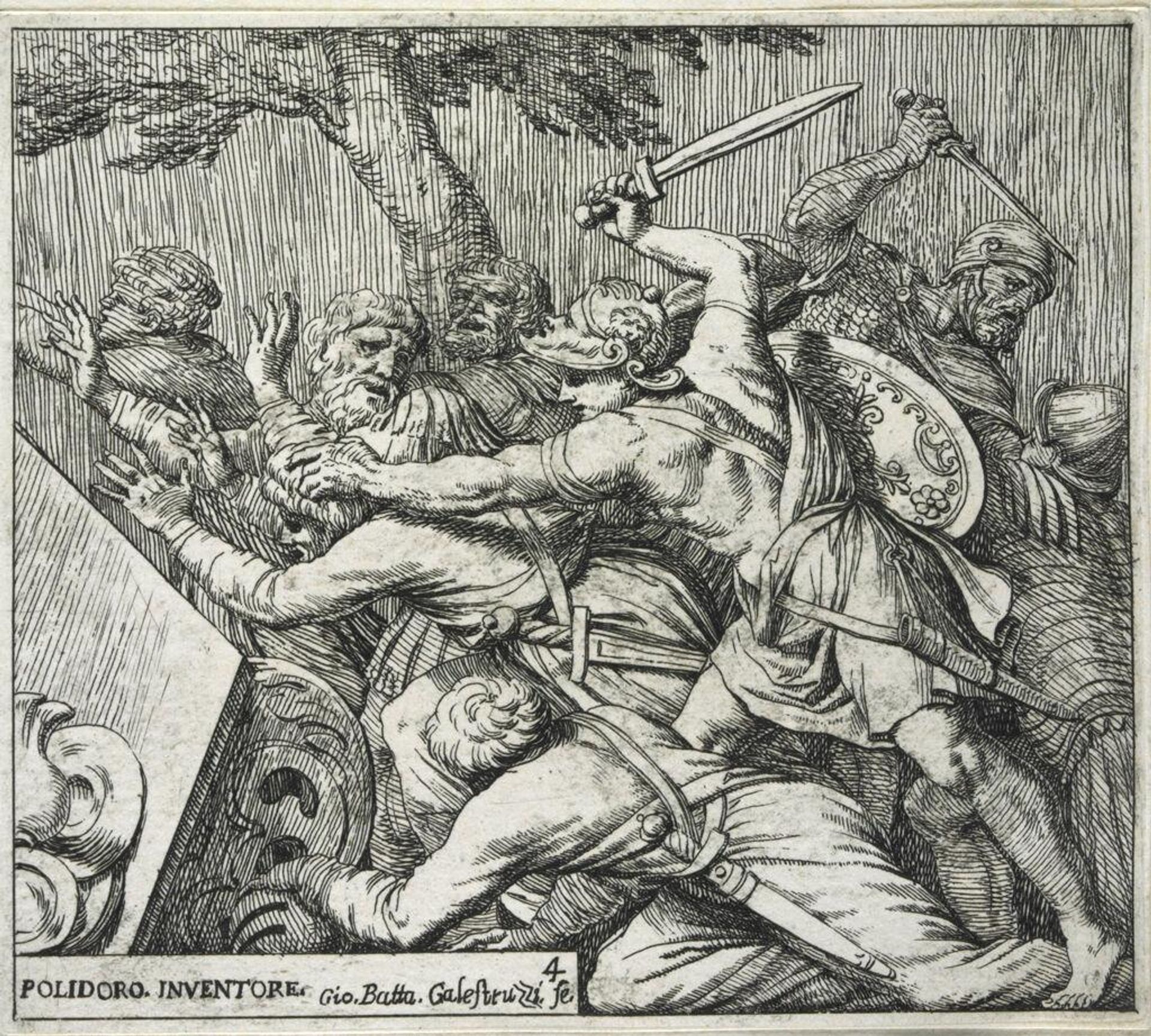 The Soldiers of Cyrus Tearing Apart the Army of Spargabise by Giovanni Battista Galestruzzi