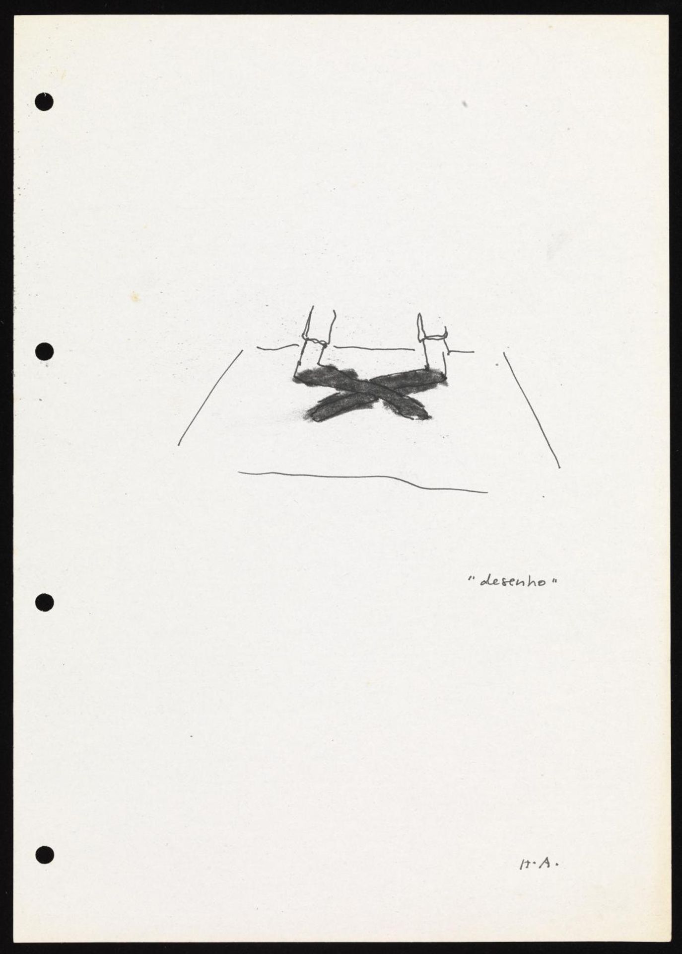 Drawing (with pigment) by Helena Almeida