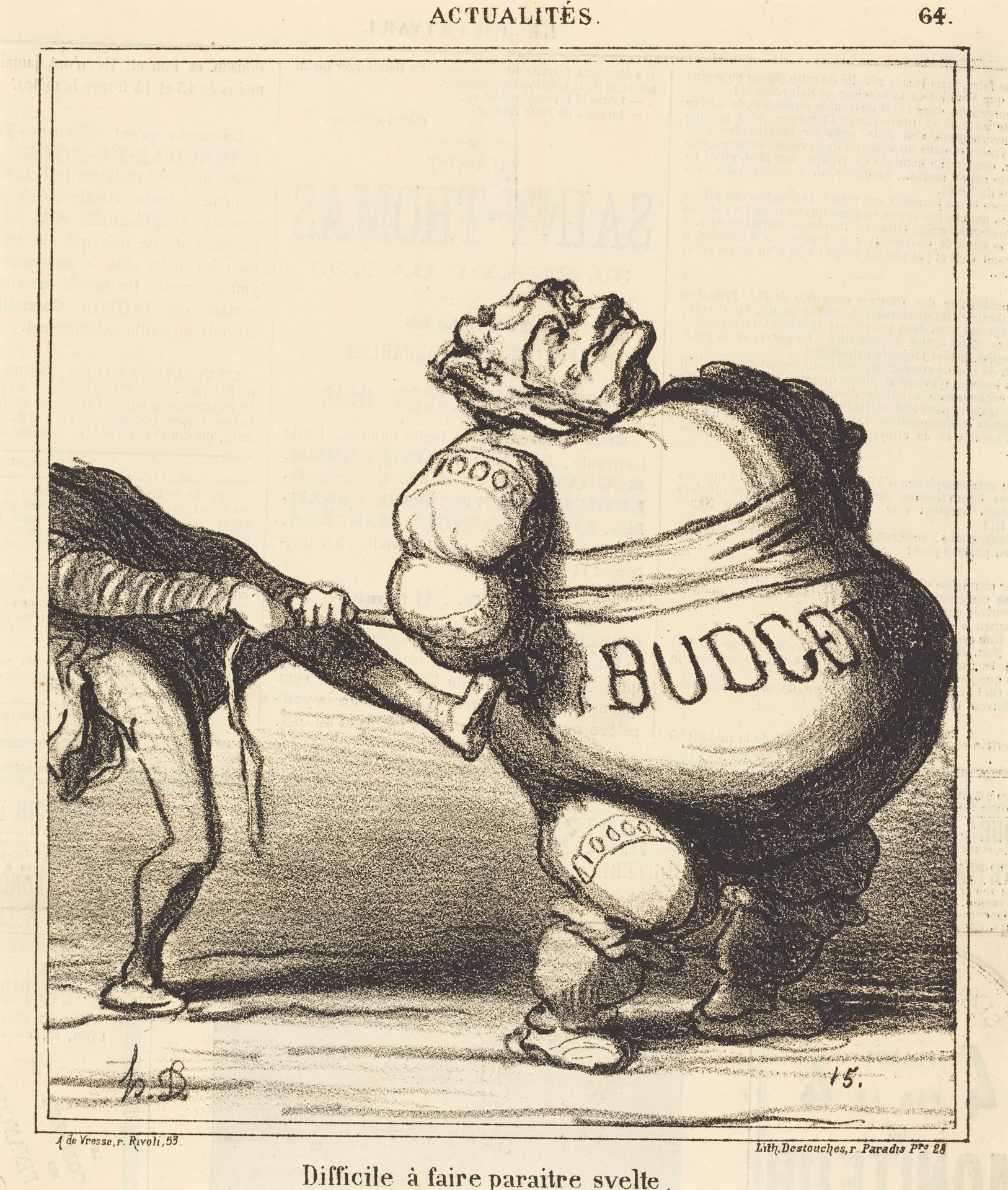Difficile à faire paraitre svelte by Honoré Daumier