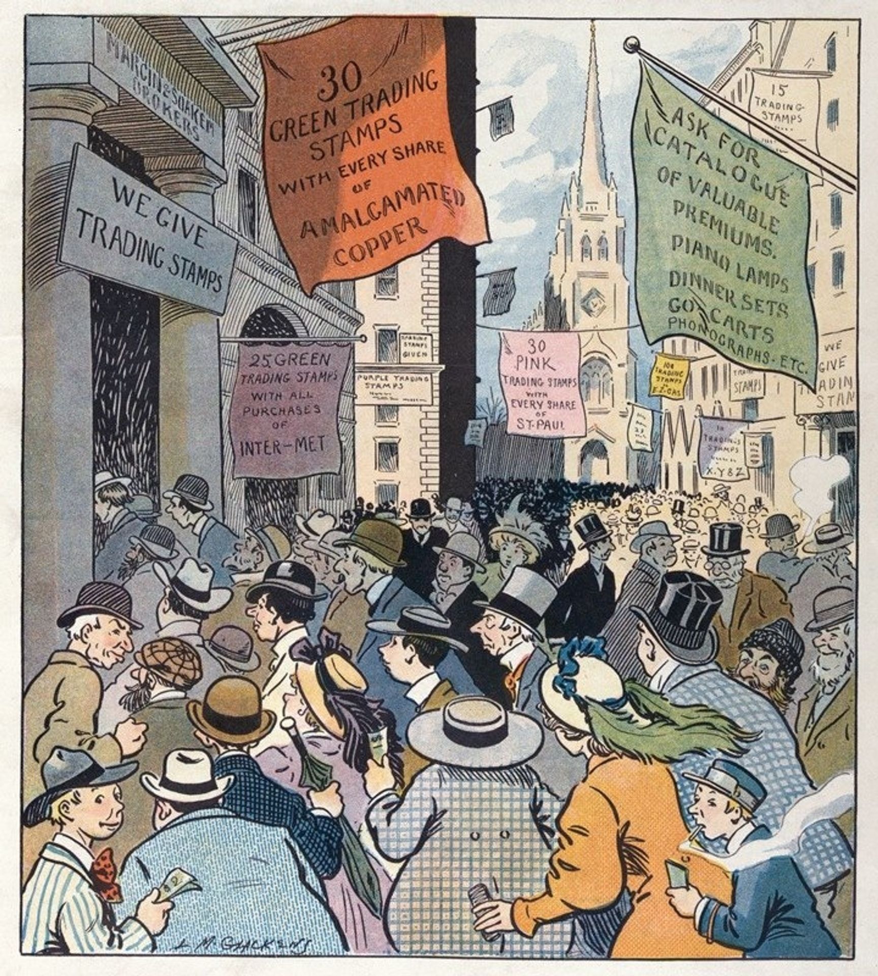 It might help some if Wall Street gave trading stamps by Louis Glackens