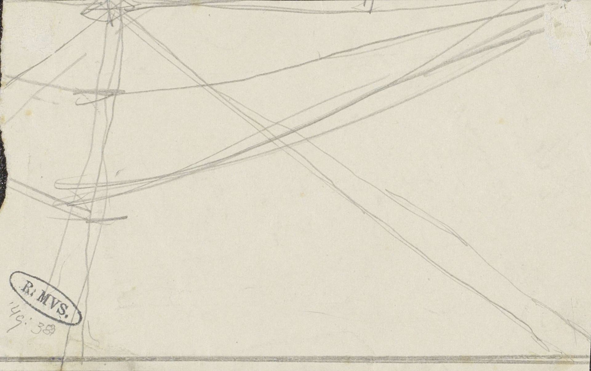Studie, mogelijk van een mast met kabels by George Hendrik Breitner