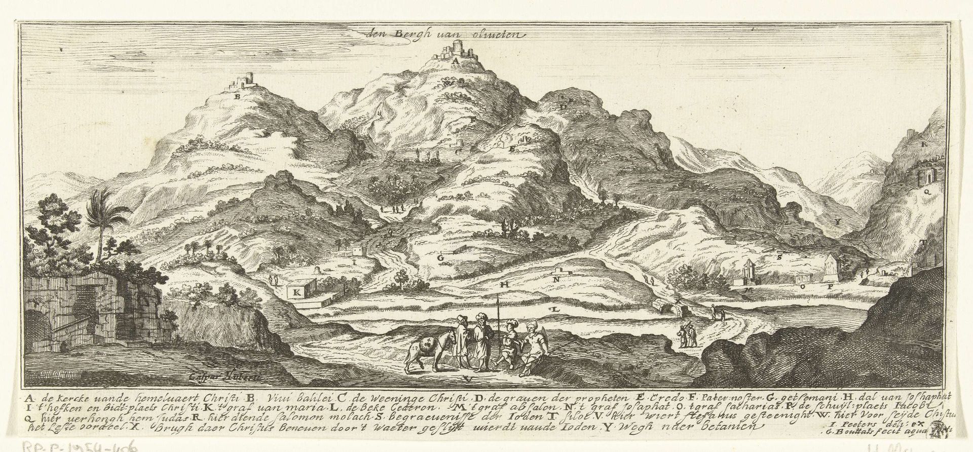 Gezicht op de Olijfberg by Gaspar Bouttats