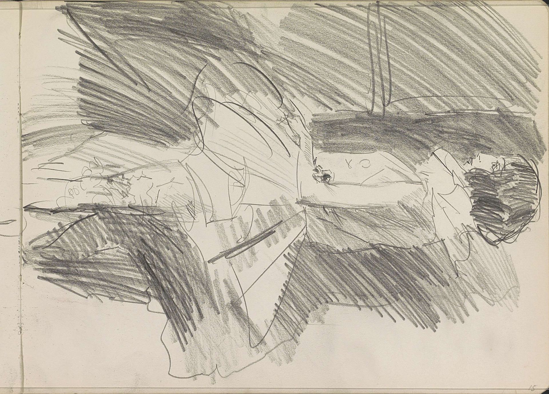 Staande danseres, in profiel by Isaac Israels