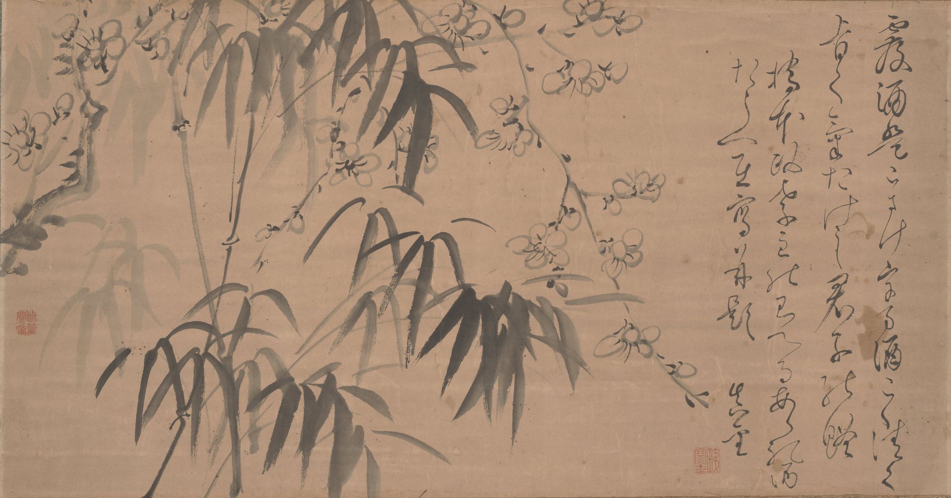 Bamboo and Plum Blossoms by Fujimoto Tesseki