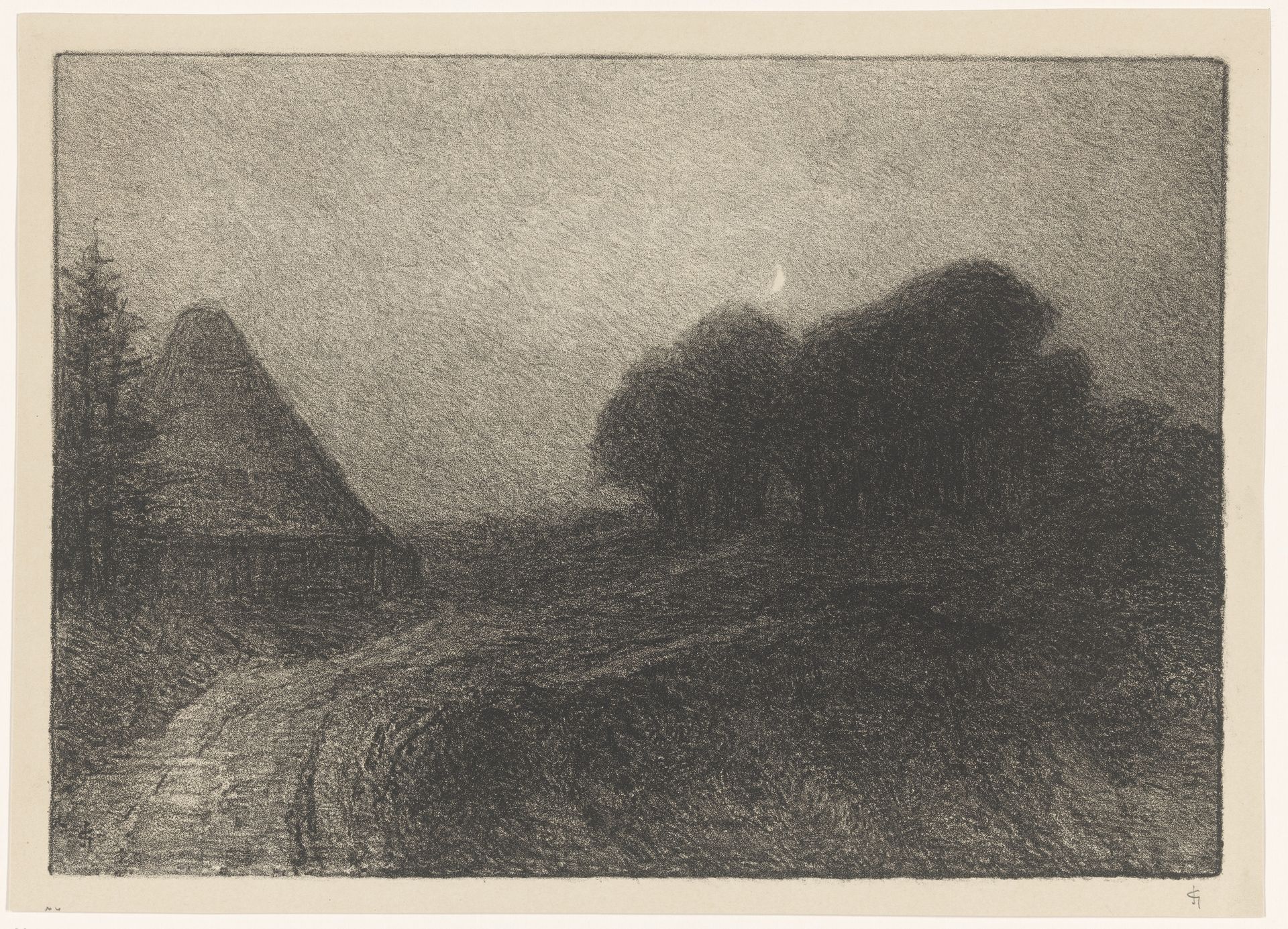 Nachtelijk landschap bij Kleef by Carel Nicolaas Storm van 's-Gravesande