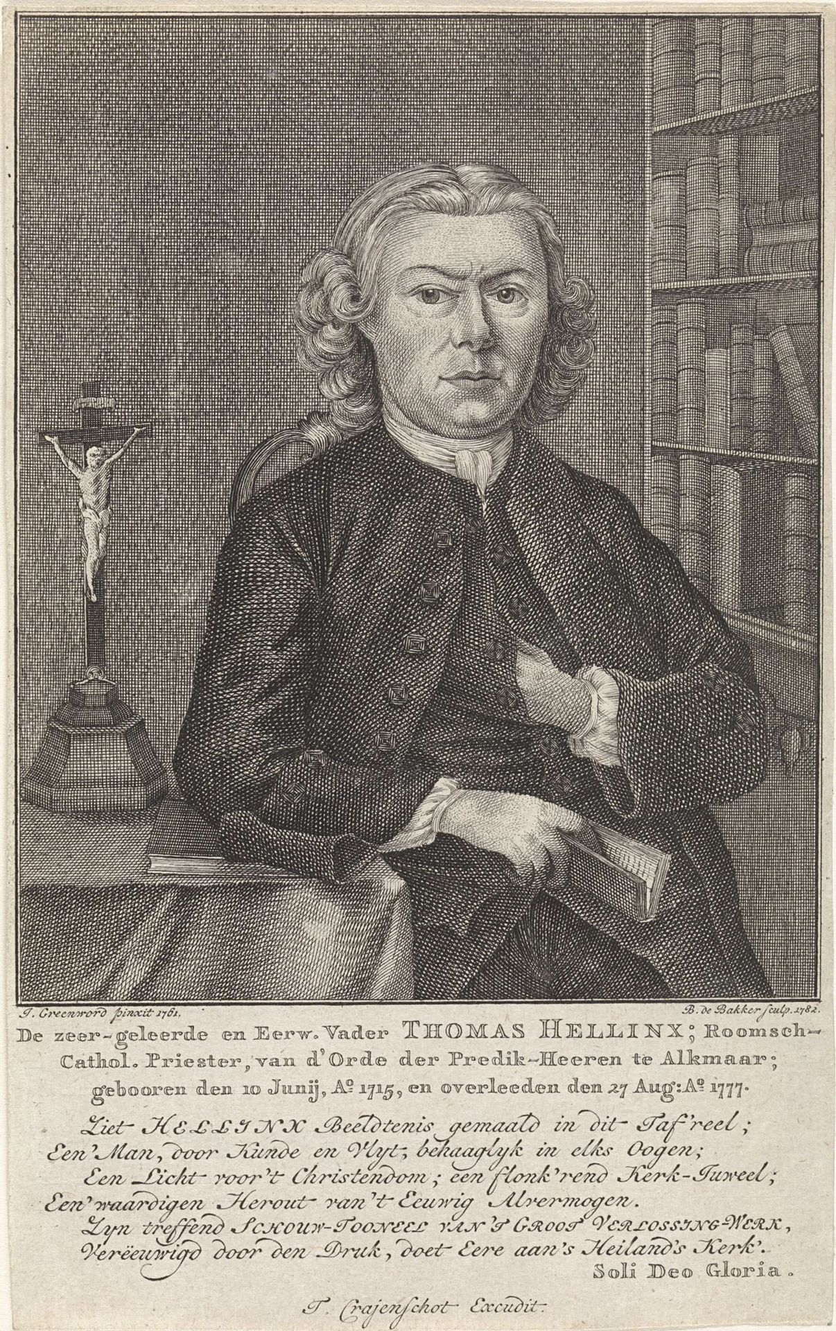 Portret van priester Thomas Hellinx by Barent de Bakker