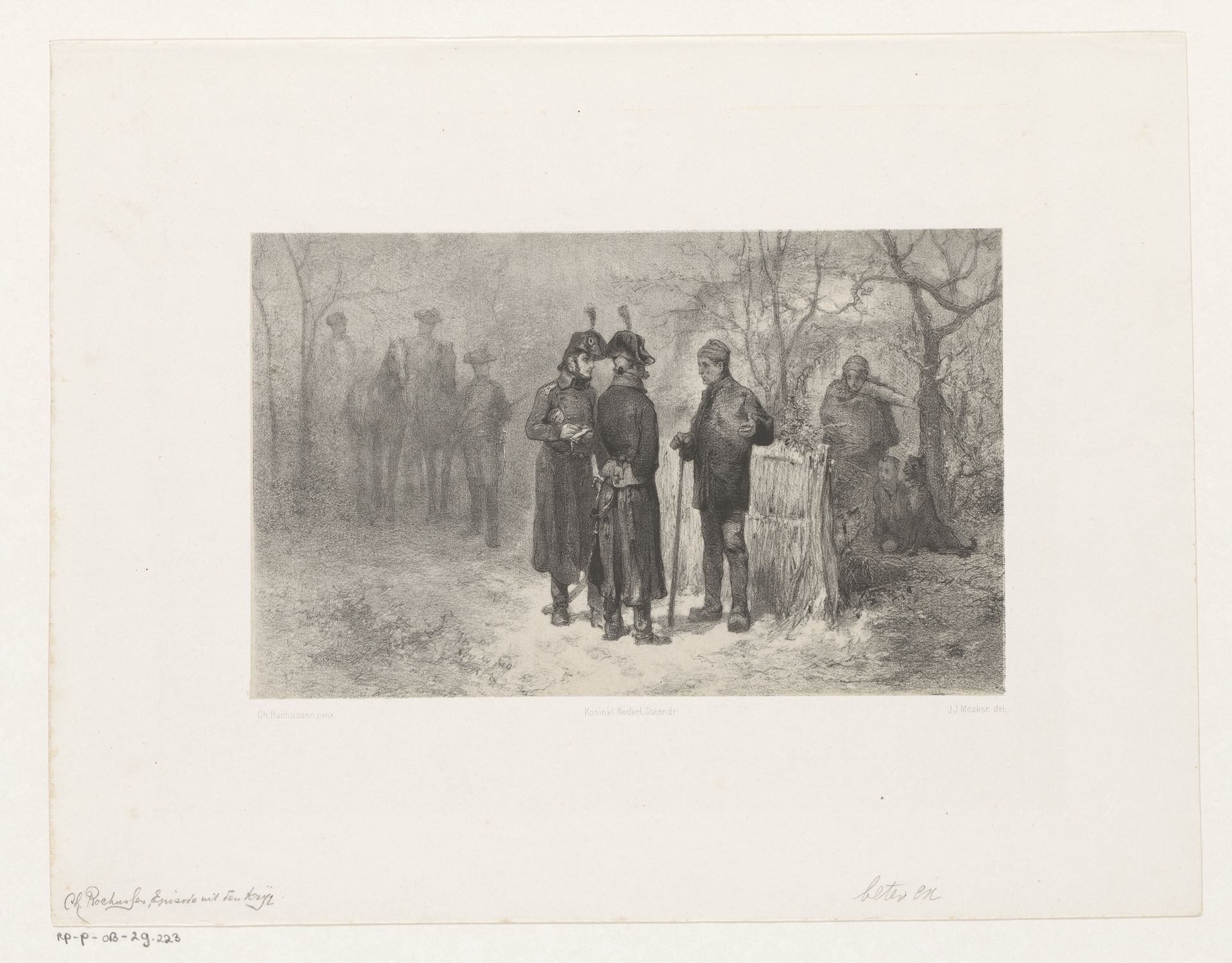 Soldaten houden een man staande by Jan Mesker