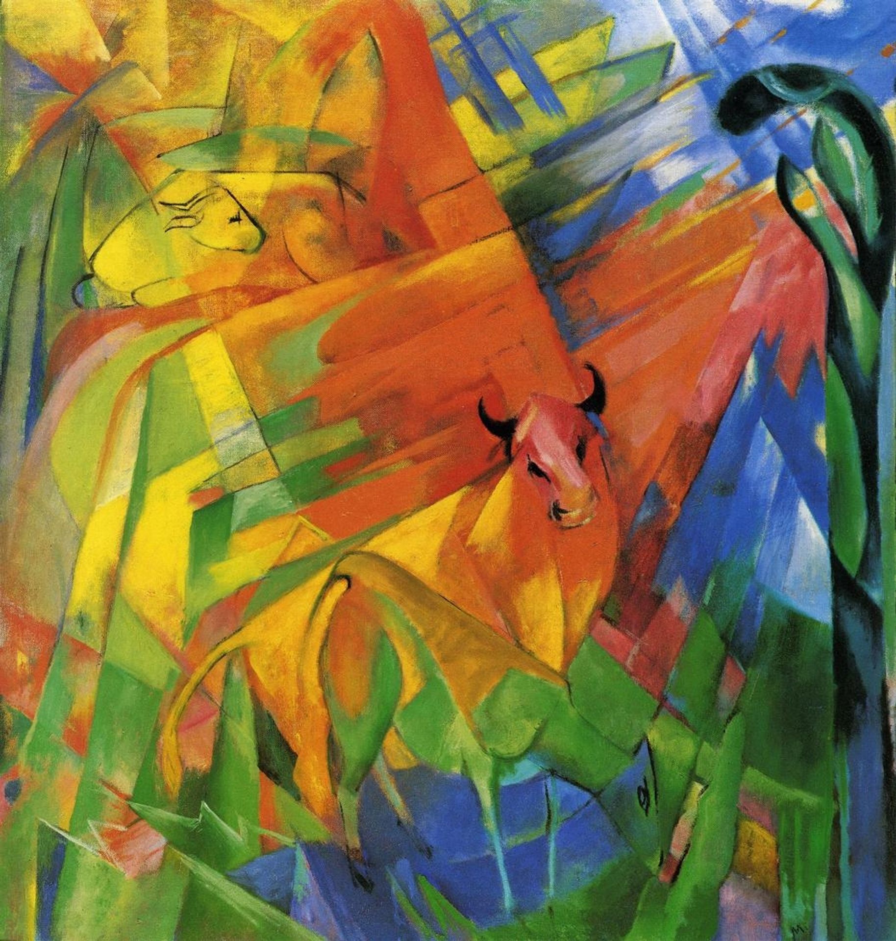 Animals in a Landscape by Franz Marc