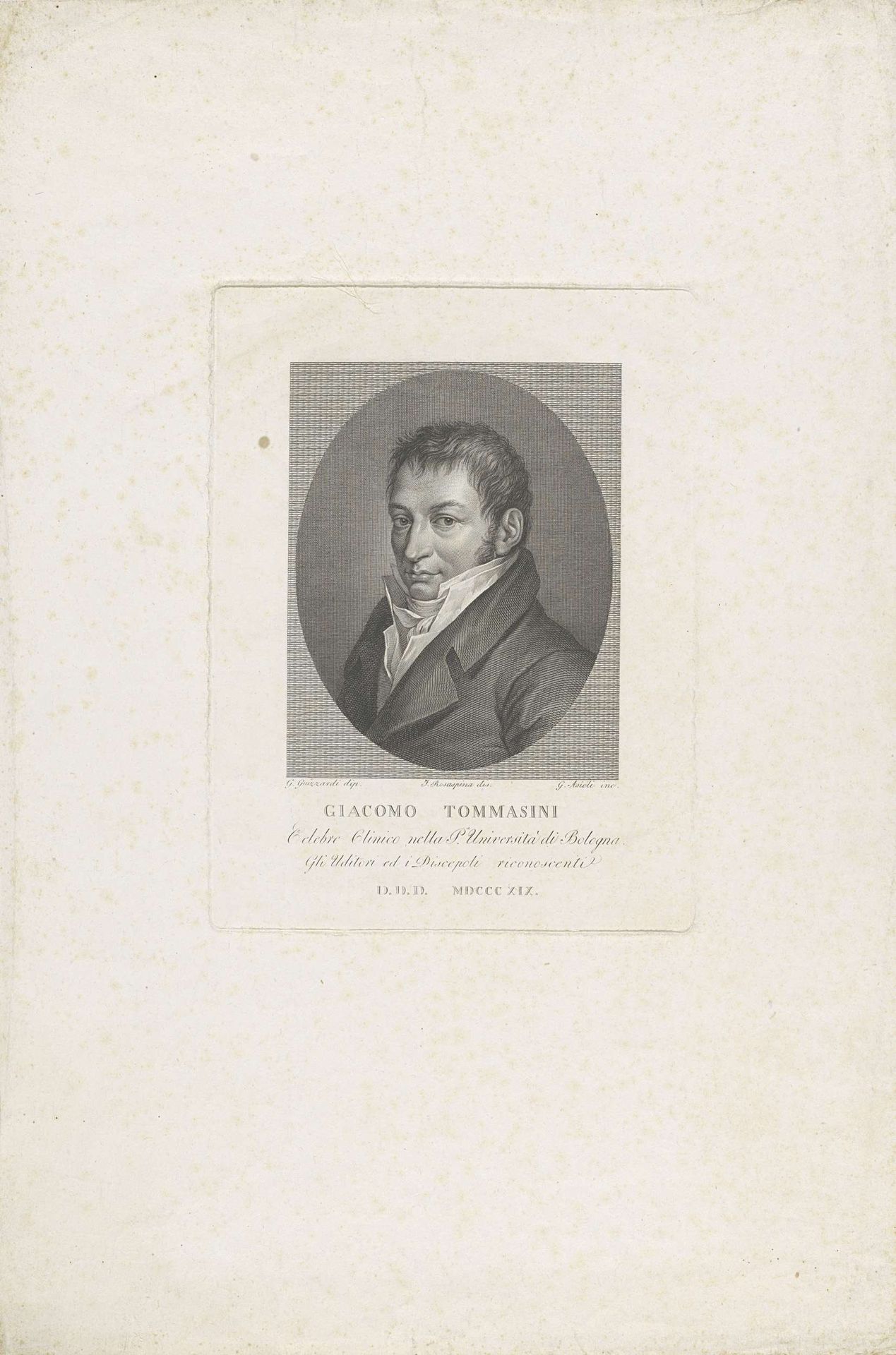 Portret van Giacomo Tommasini by Giuseppe Asioli
