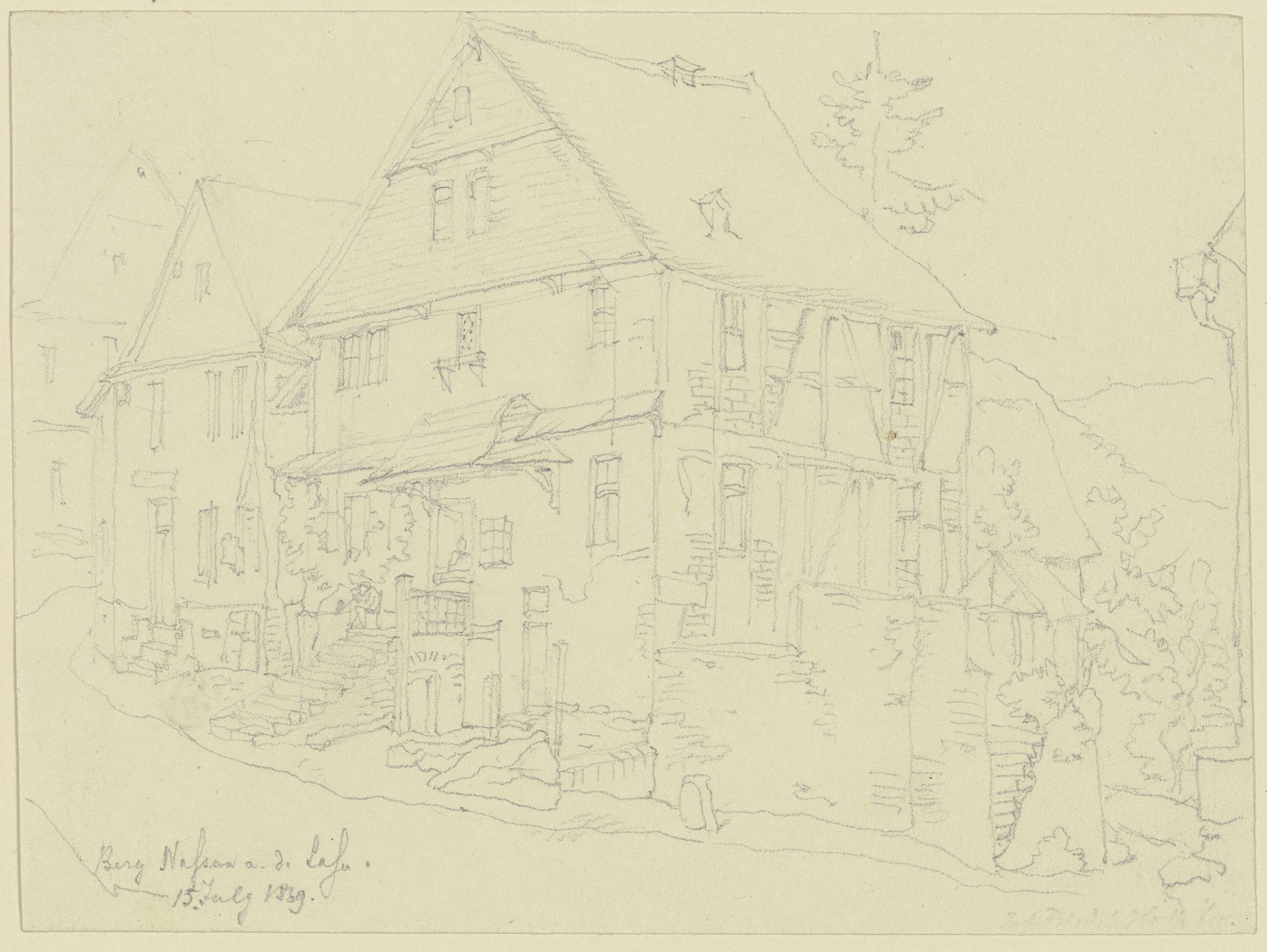 Häuserzeile in Berg Nassau an der Lahn by Johann Friedrich Hoff