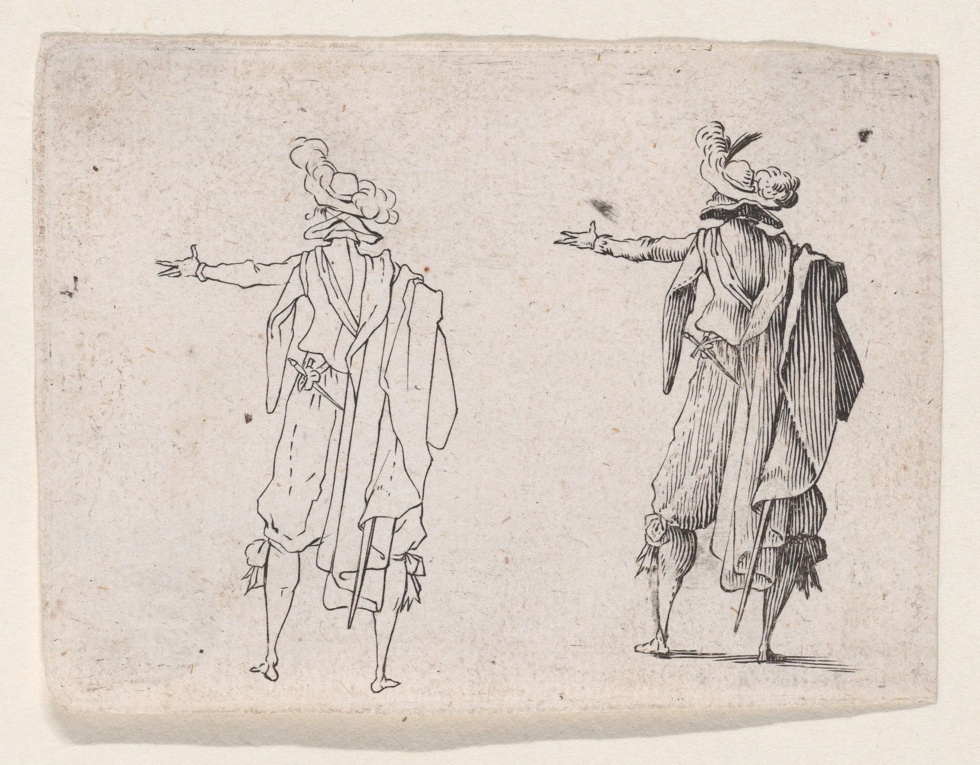 Reverse Copy of L'Homme vu de Dos, La Main Droit Tendue (Man Viewed from Behind, His Right Hand Extended), from "Les Caprices" Series A, The Florence Set by Anonymous