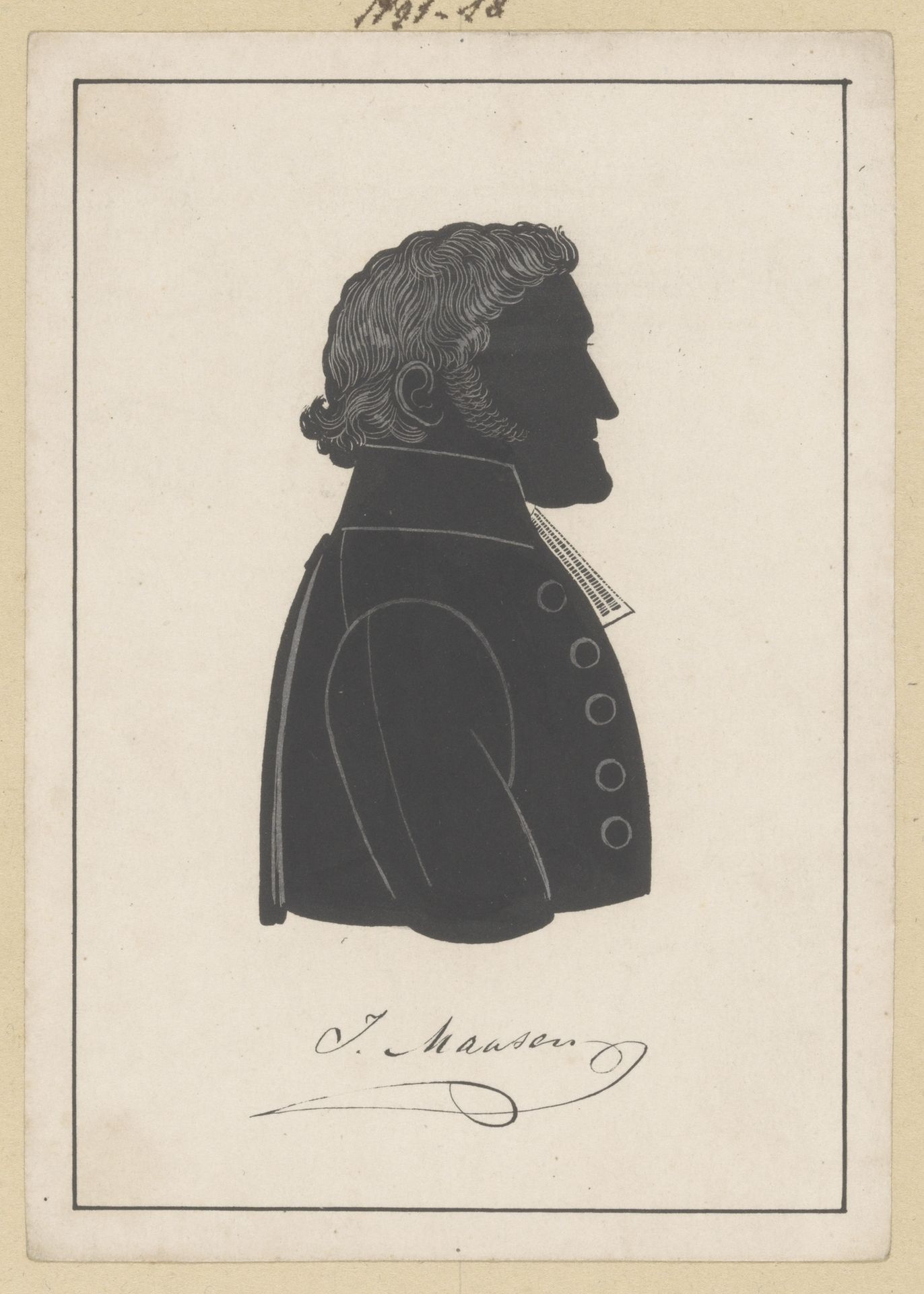 Silhouetportret van J. Mansen by Pieter (IV) Barbiers