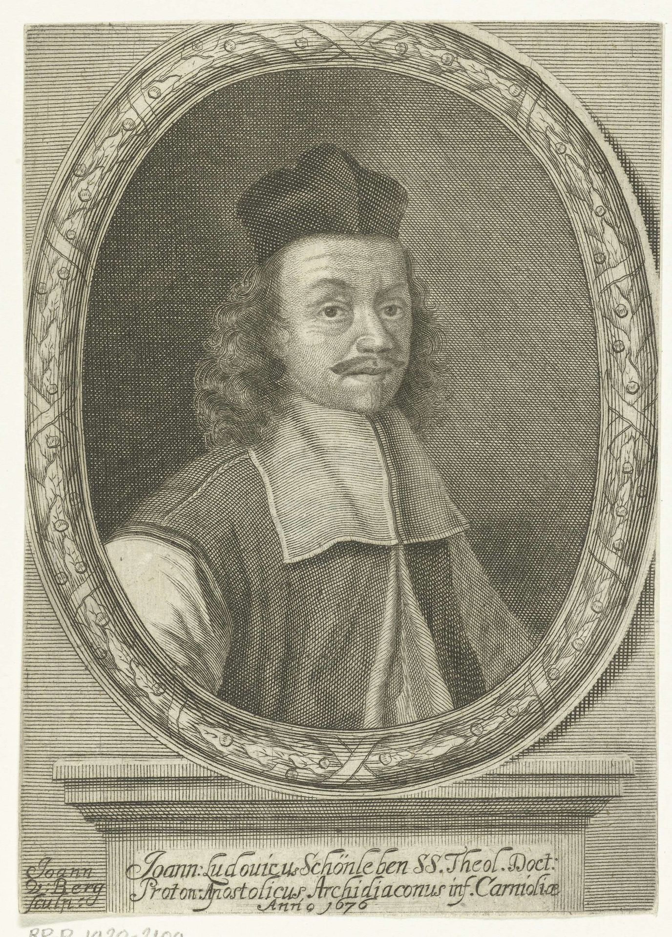 Portret van aartsdiaken Johann Ludwig Schönleben by Joannes van de Berg
