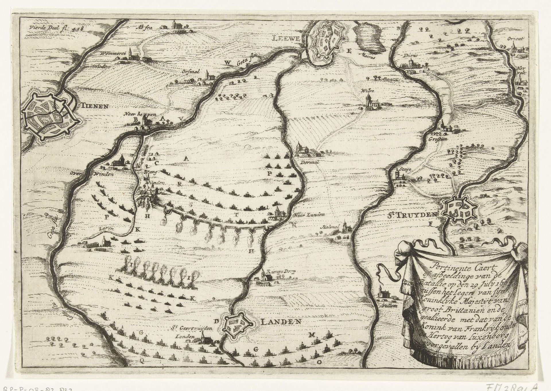 Kaart van de slag bij Landen, 1693 by Anonymous