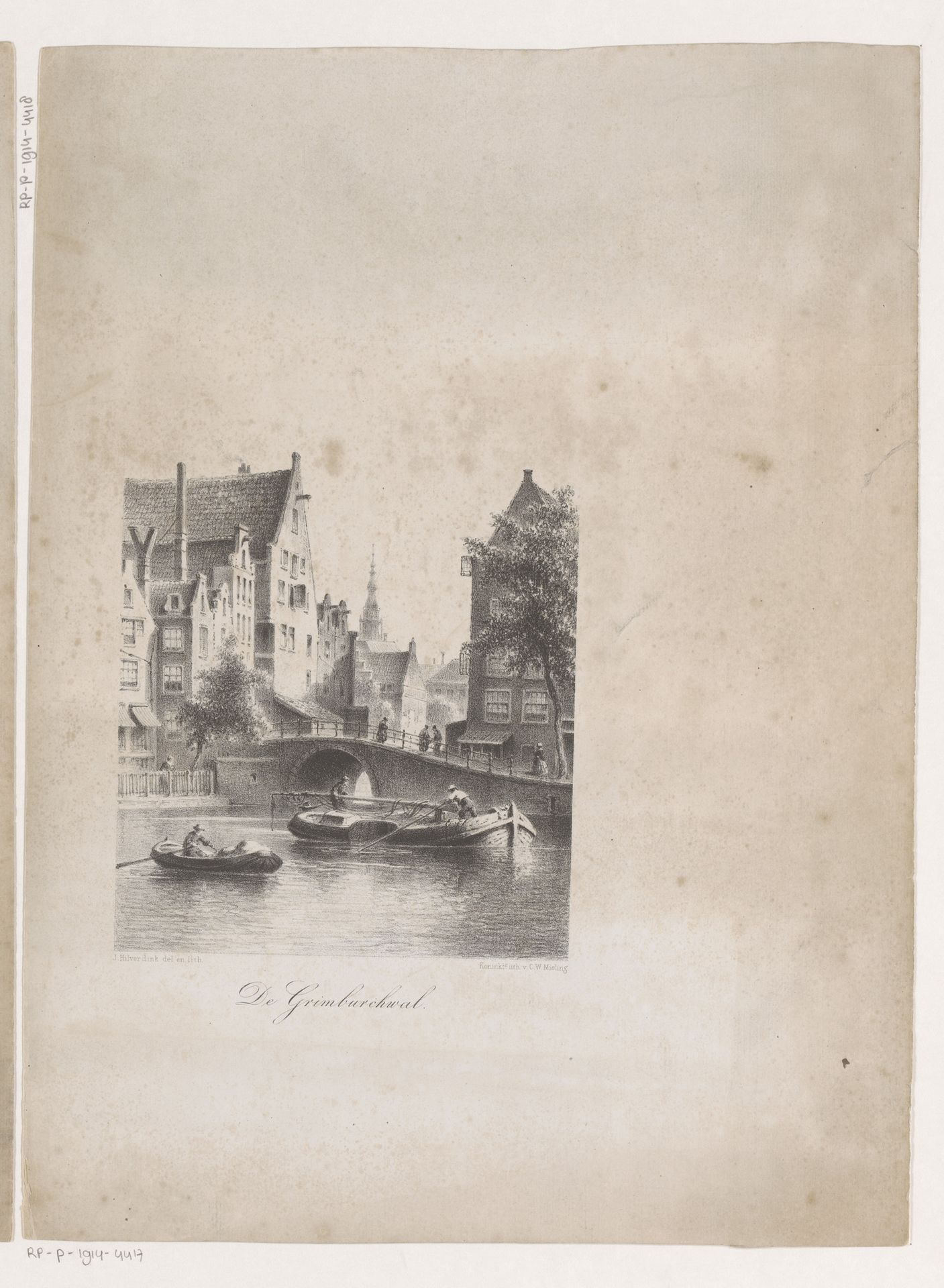 Grimburgwal in Amsterdam by Johannes Hilverdink