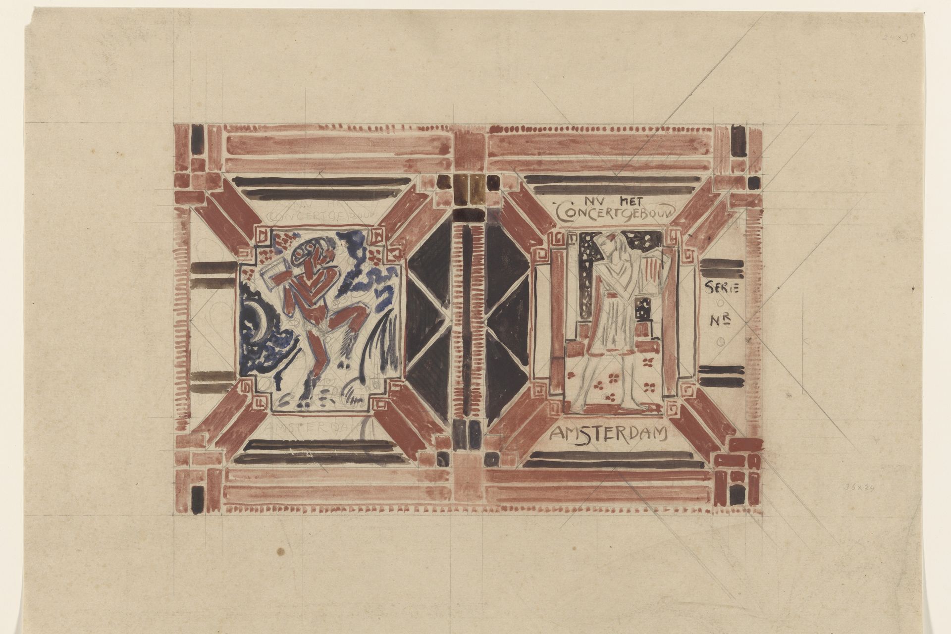 Ontwerp voor de omslag van een programma van het Concertgebouw by Richard Nicolaüs Roland Holst