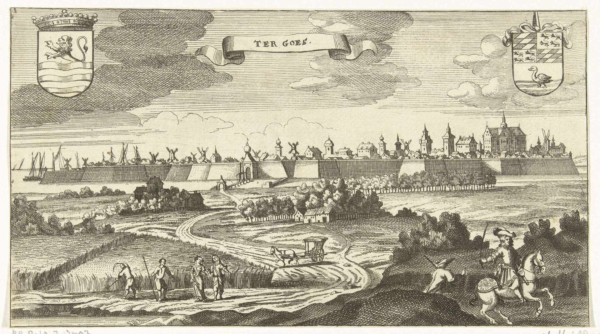 Gezicht op Goes by Gaspar Bouttats