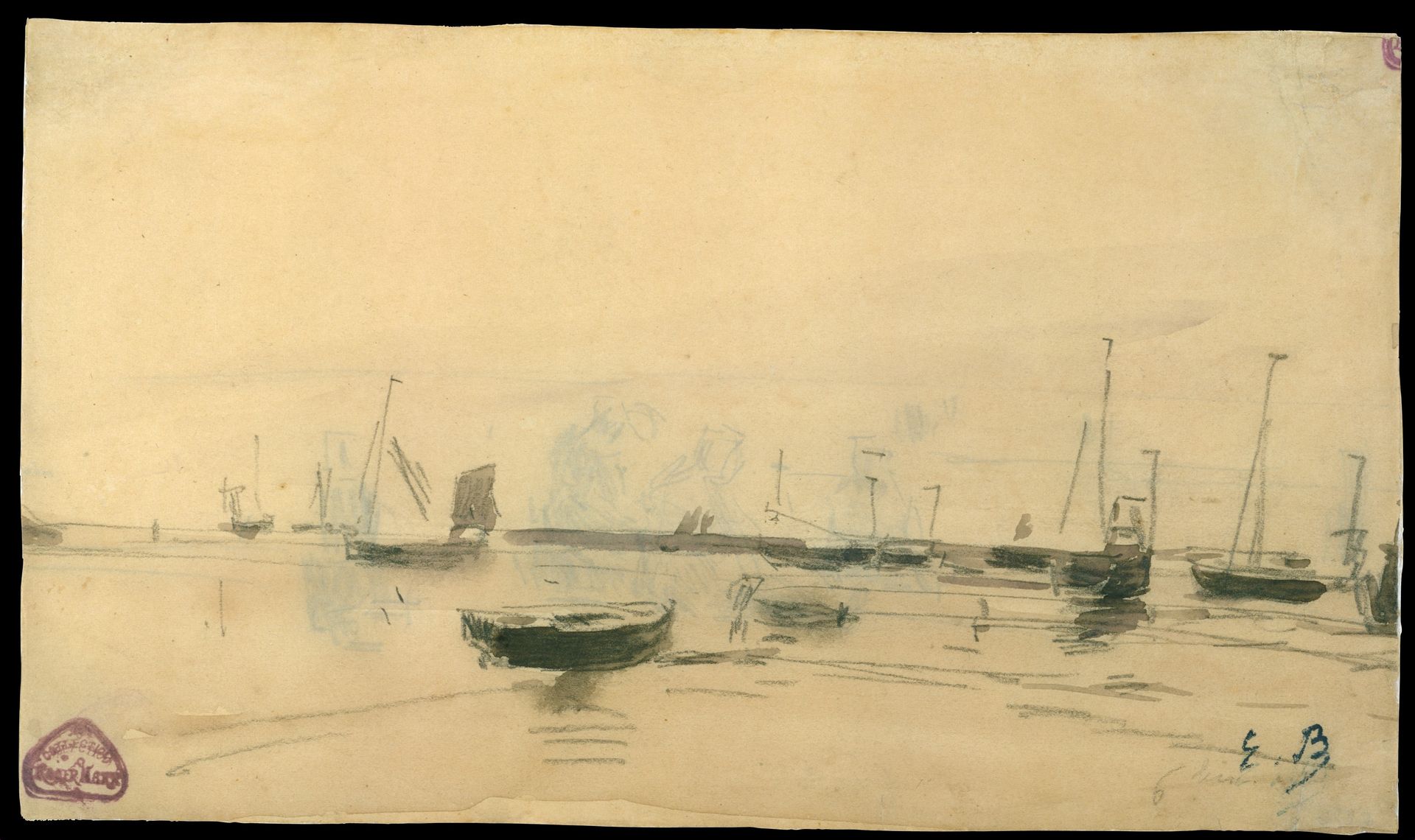 Marine Scene (recto) by Eugène Boudin