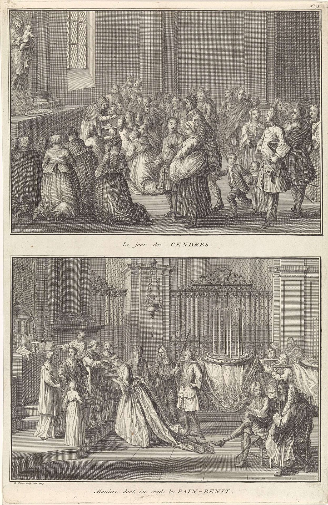 Viering van Aswoensdag en Eucharistie in de rooms-katholieke kerk by Bernard Picart